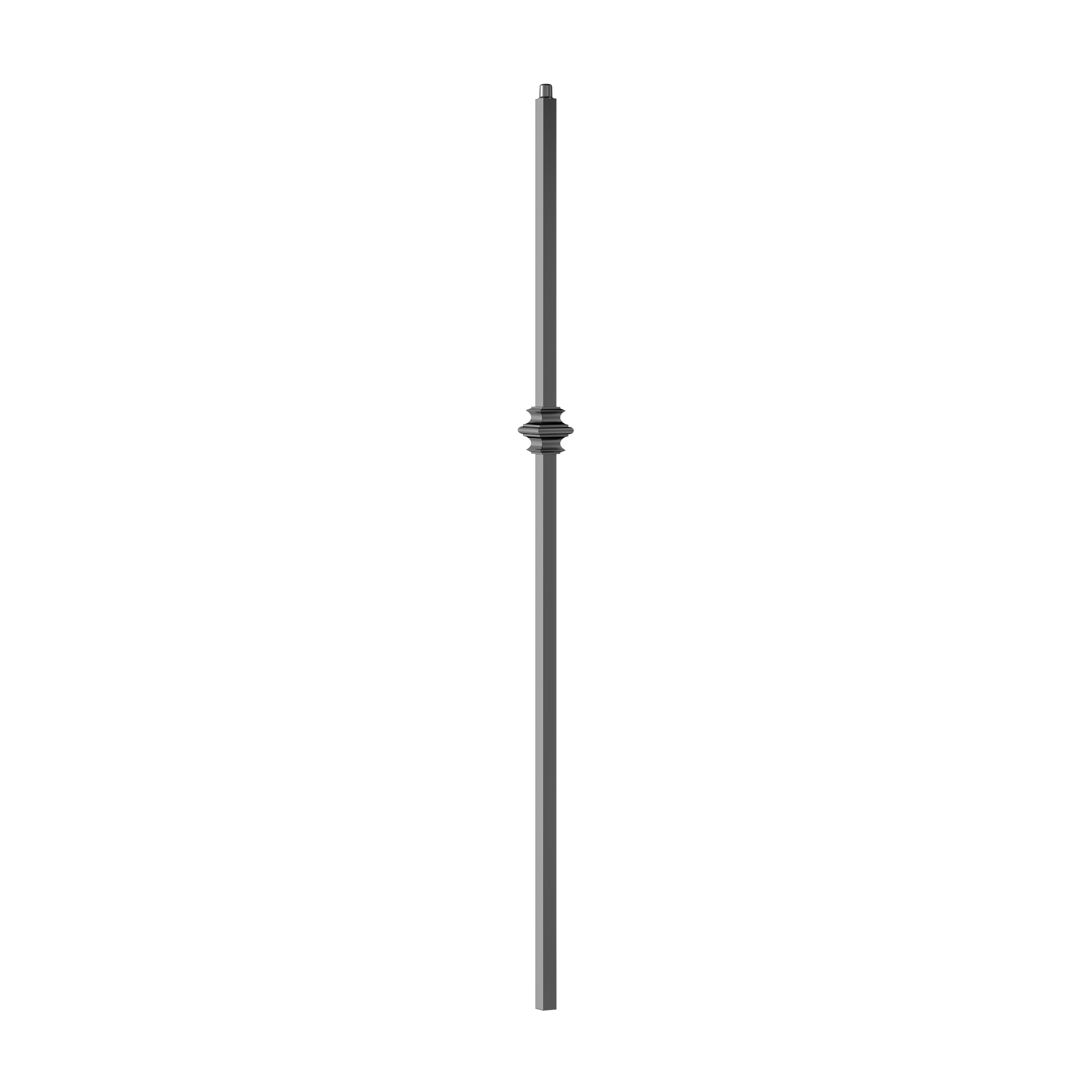 Crown Heritage 4582701FB44 44-in x 1.9685-in Satin Black Wrought Iron Pin Top Single Knuckle Stair Baluster
