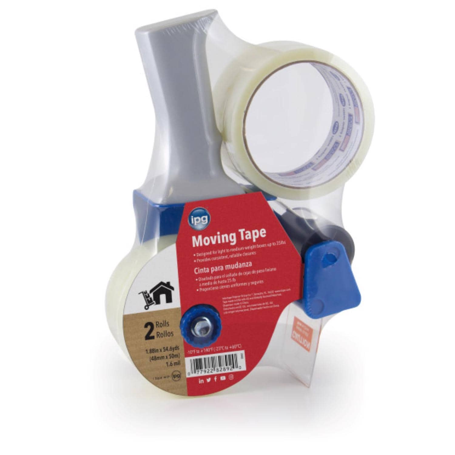 Rolls IPG 1.88 in. W X 54.6 yd L Packaging Tape with Dispenser 2 pk