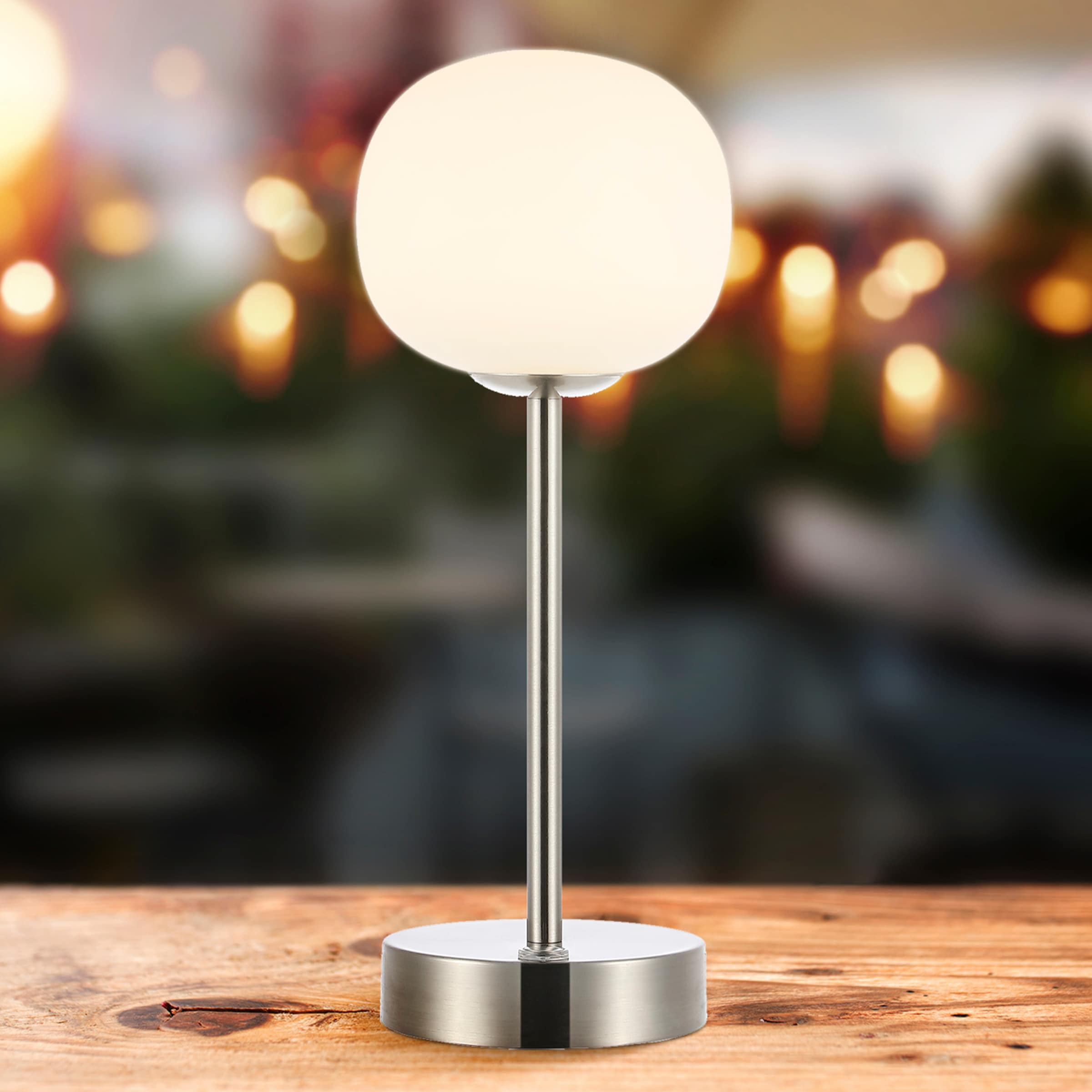Moon Globe Cordless LED Table Lamp with Rechargeable Batteries