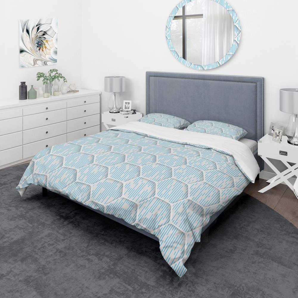 Designart BED19359-K 3 -Piece White King Duvet cover Set