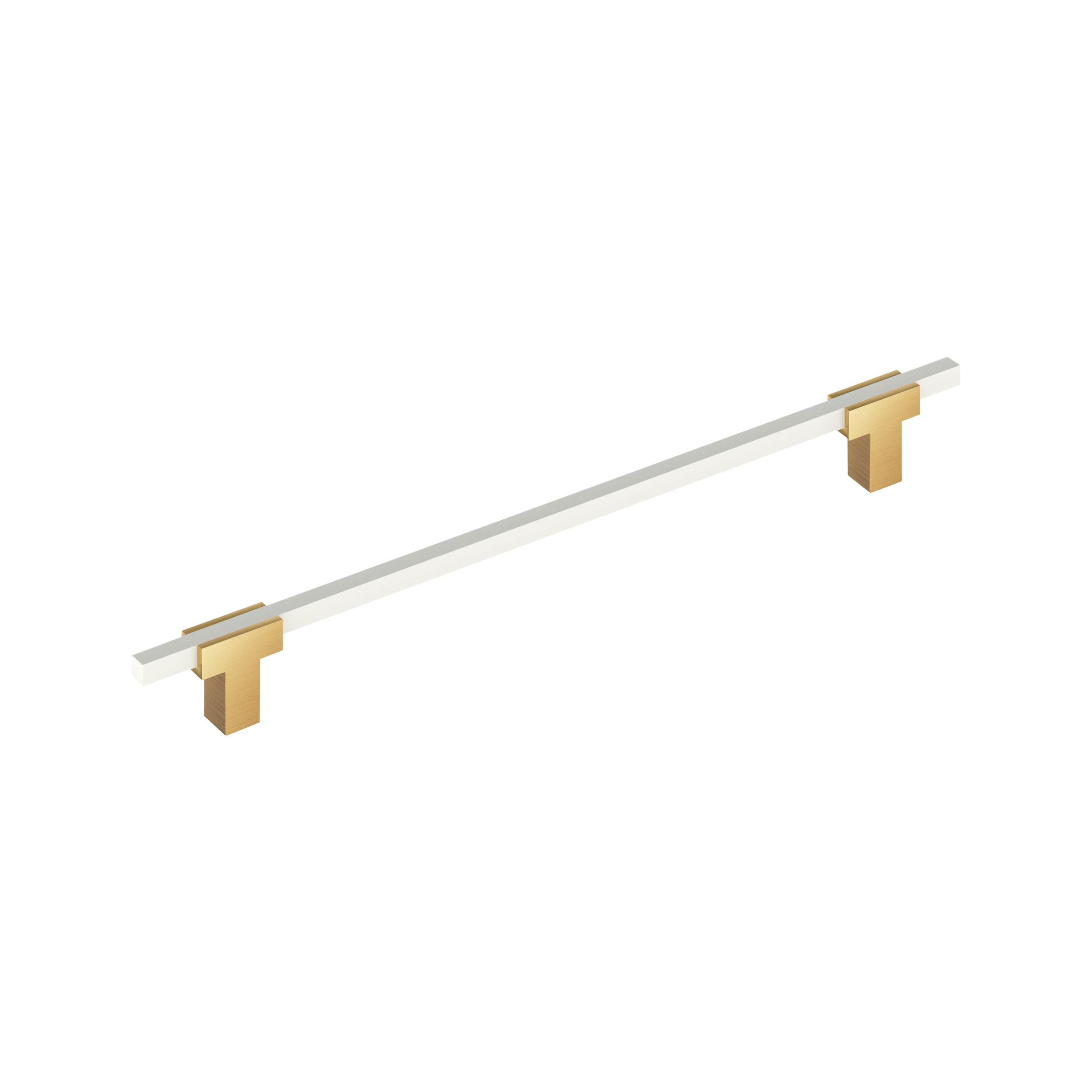 Amerock BP778256CZWHT Urbanite 10-1/16-in , 256mm Center to Center Champagne Bronze/White Rectangular Bar