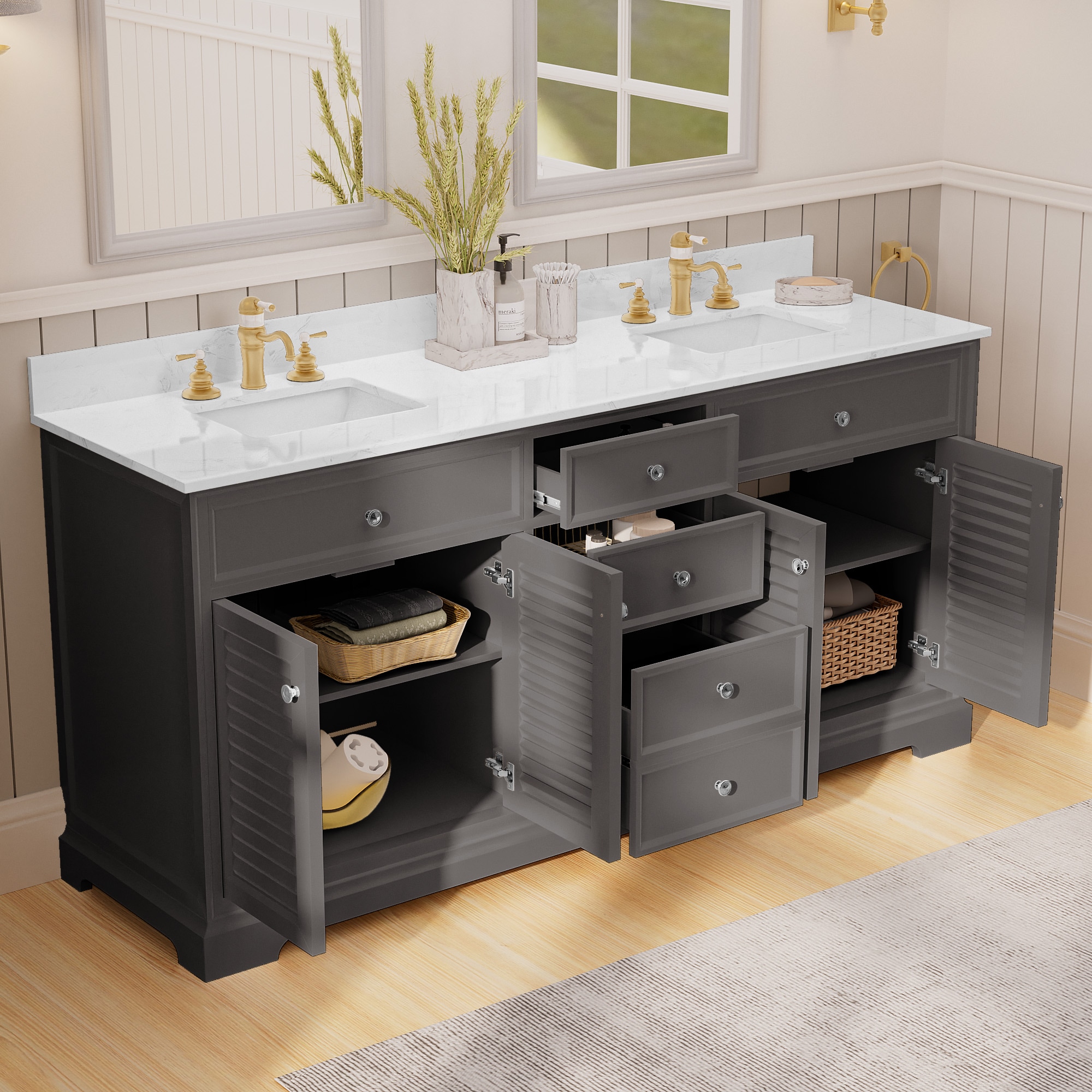 JEAREY DXRZJ-6S-BE Bath-Vanity-Combo - View #5