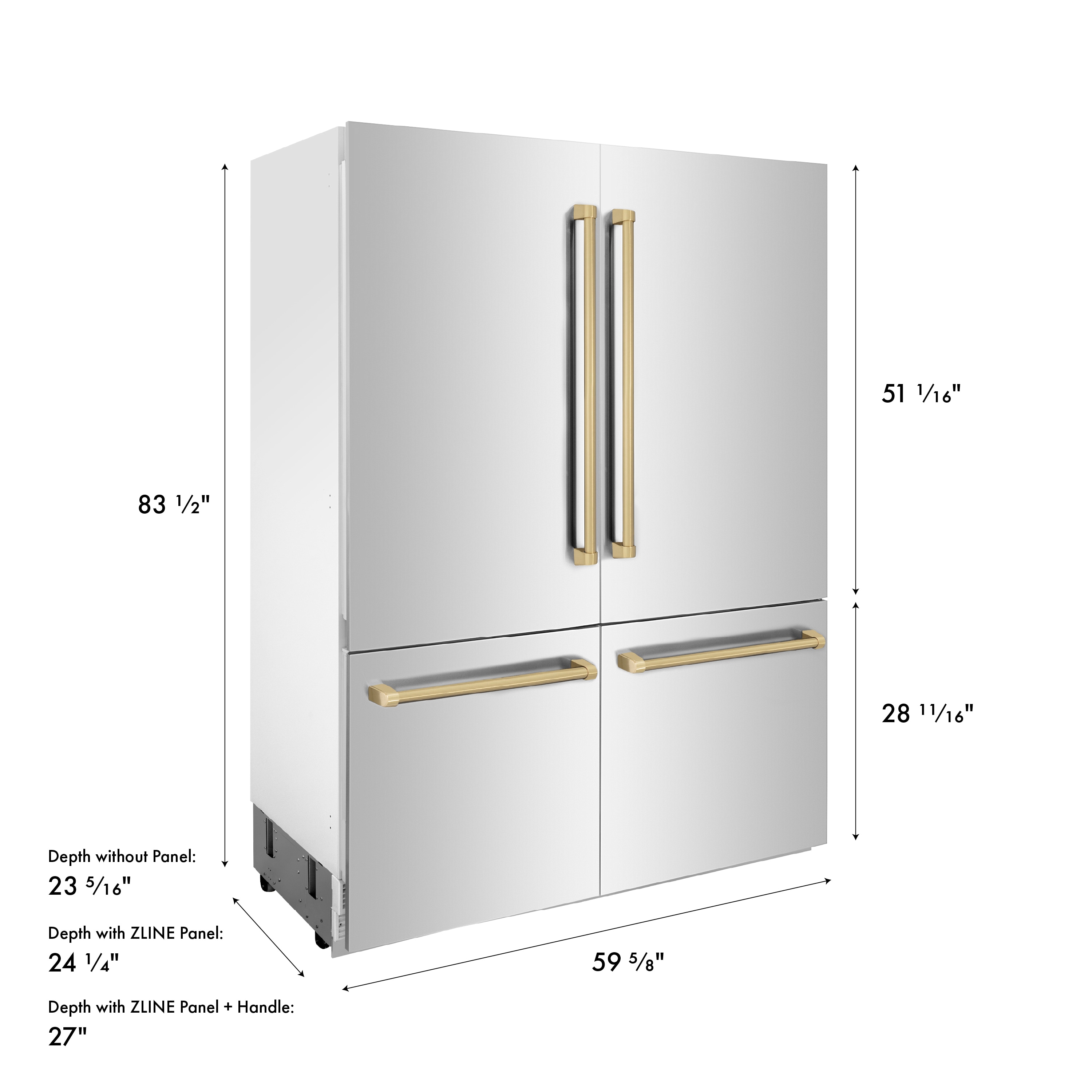 ZLINE KITCHEN & BATH RBIVZ-304-60-CB French-Door-Refrigerators - View #4