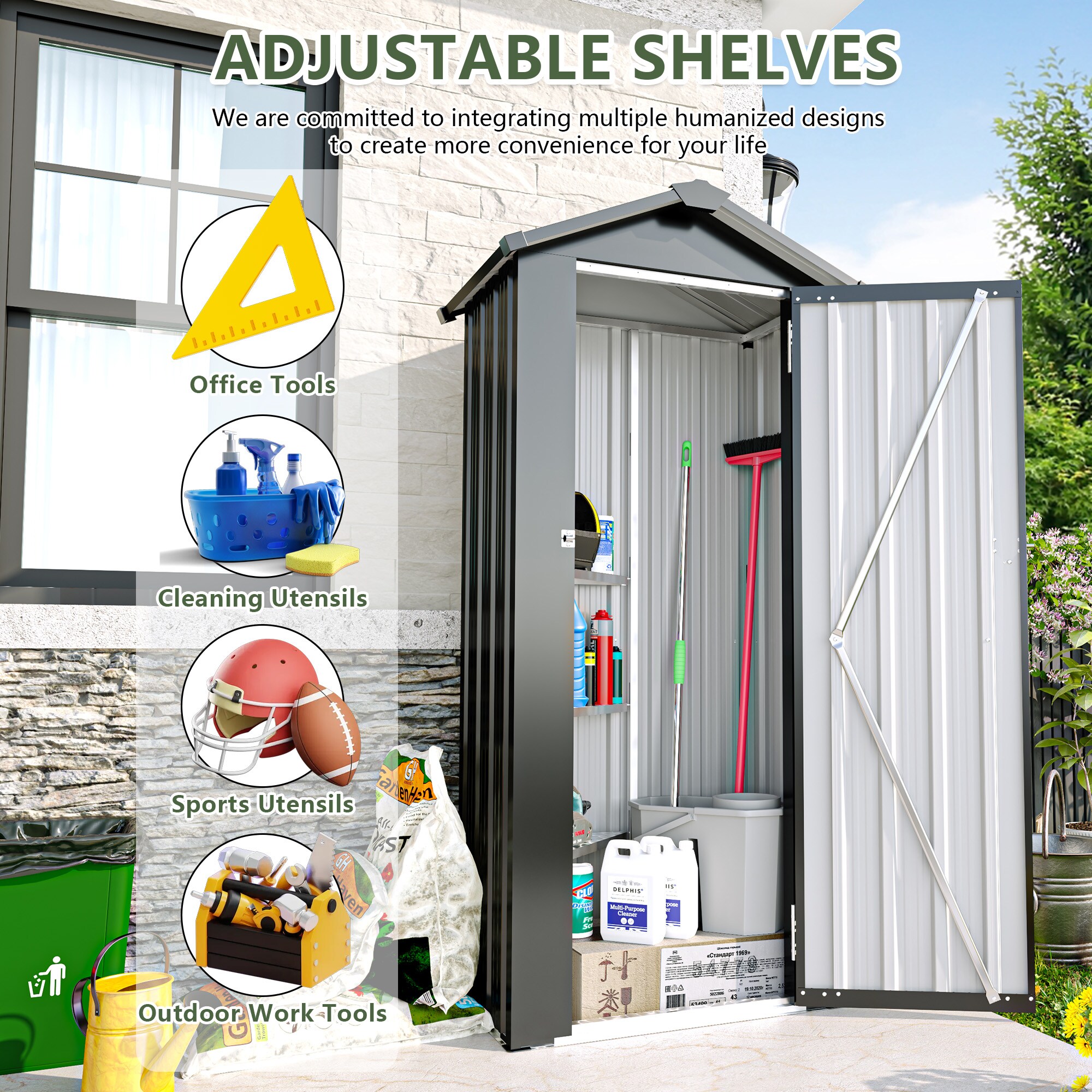 WELLFOR OUZ68749WH-NY Metal-Storage-Buildings-Sheds - View #6