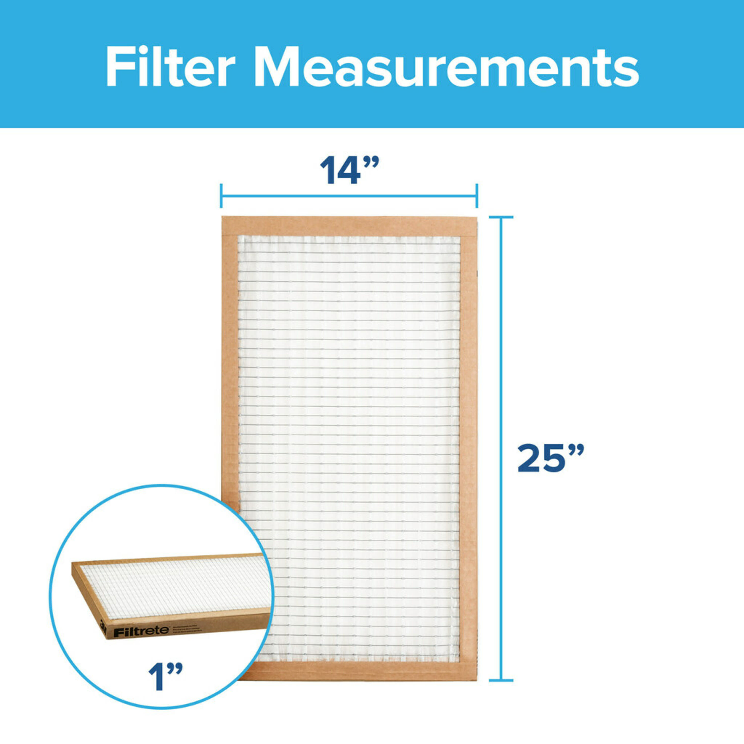 Filtrete 14-in W x 25-in L x 1-in Basic Pleated Air Filter in the Air ...