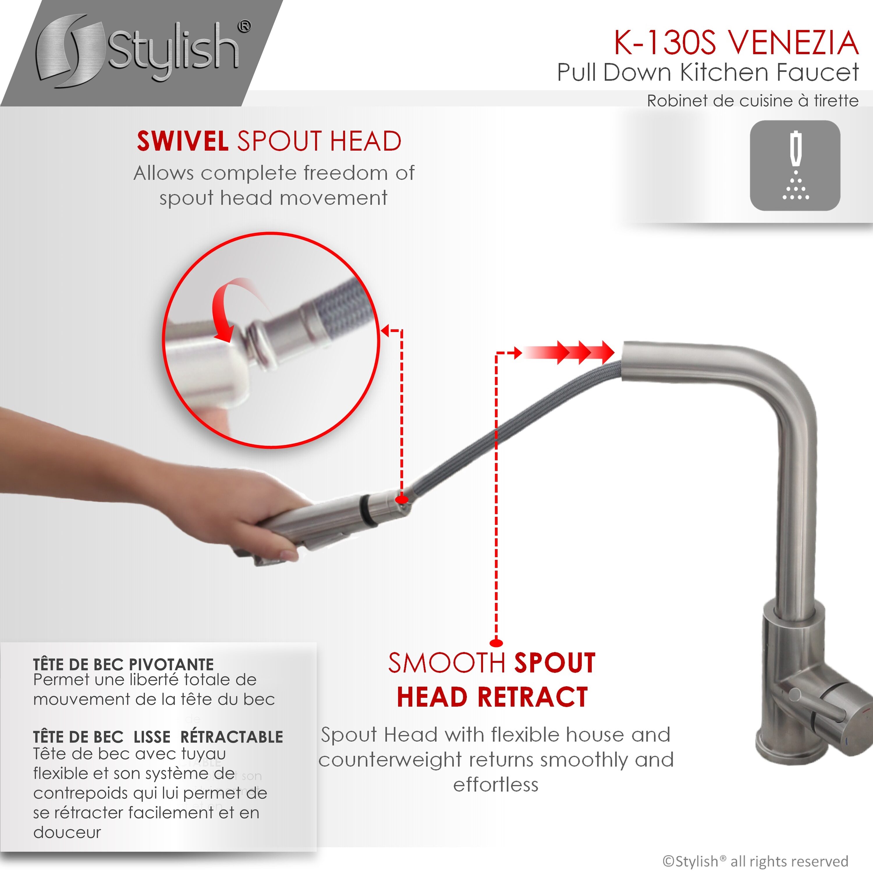 Stylish K130SS01S Kitchen-Faucets - View #7