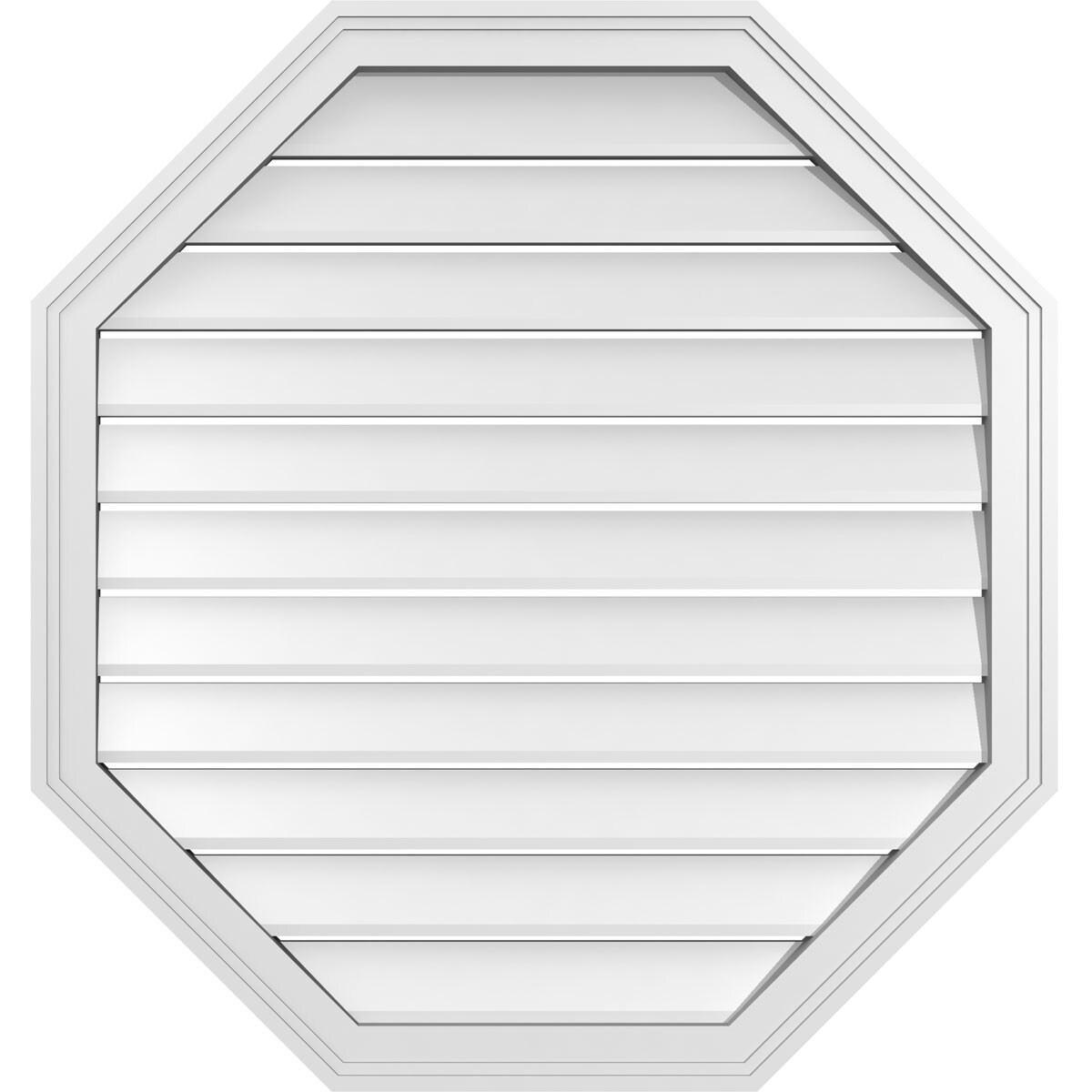 Ekena Millwork GVPOV32X3402SF 32-Inches x 34-Inches Off-white Octagon PVC Gable Louver Vent
