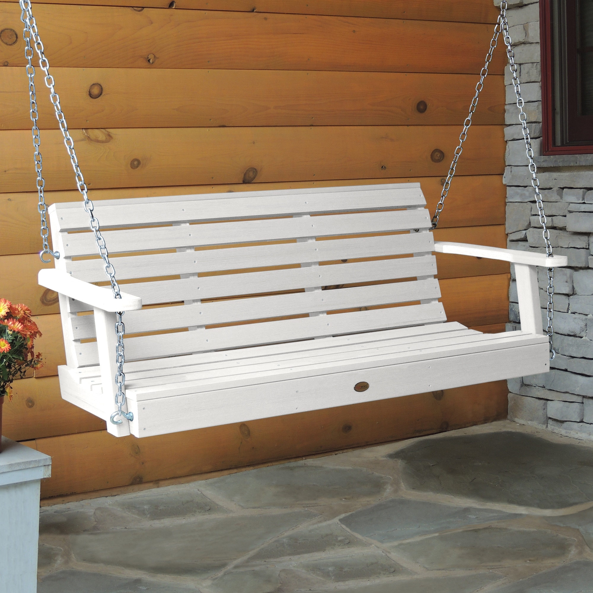 highwood AD-PORW1-WHE The Weatherly 3 -person White Recycled plastic Outdoor Swing