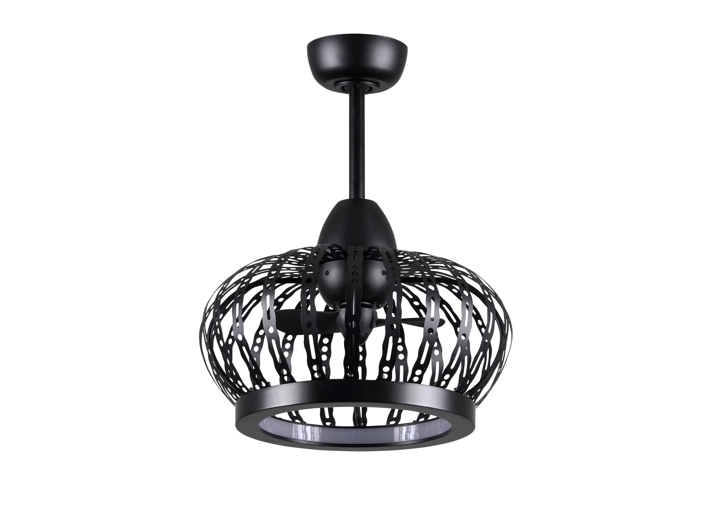 Matthews Fan Company DM-BK-BK Dana 12-in Matte Black Integrated LED Indoor/Outdoor Ceiling Fan with Light and Remote (2-Blade)