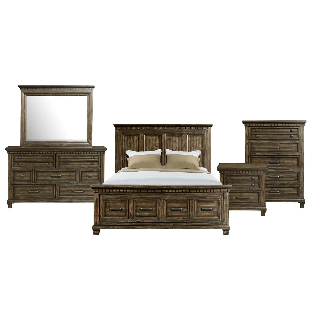 Picket House Furnishings MB600KB6PC Johnny Smokey Brown King Bedroom Set