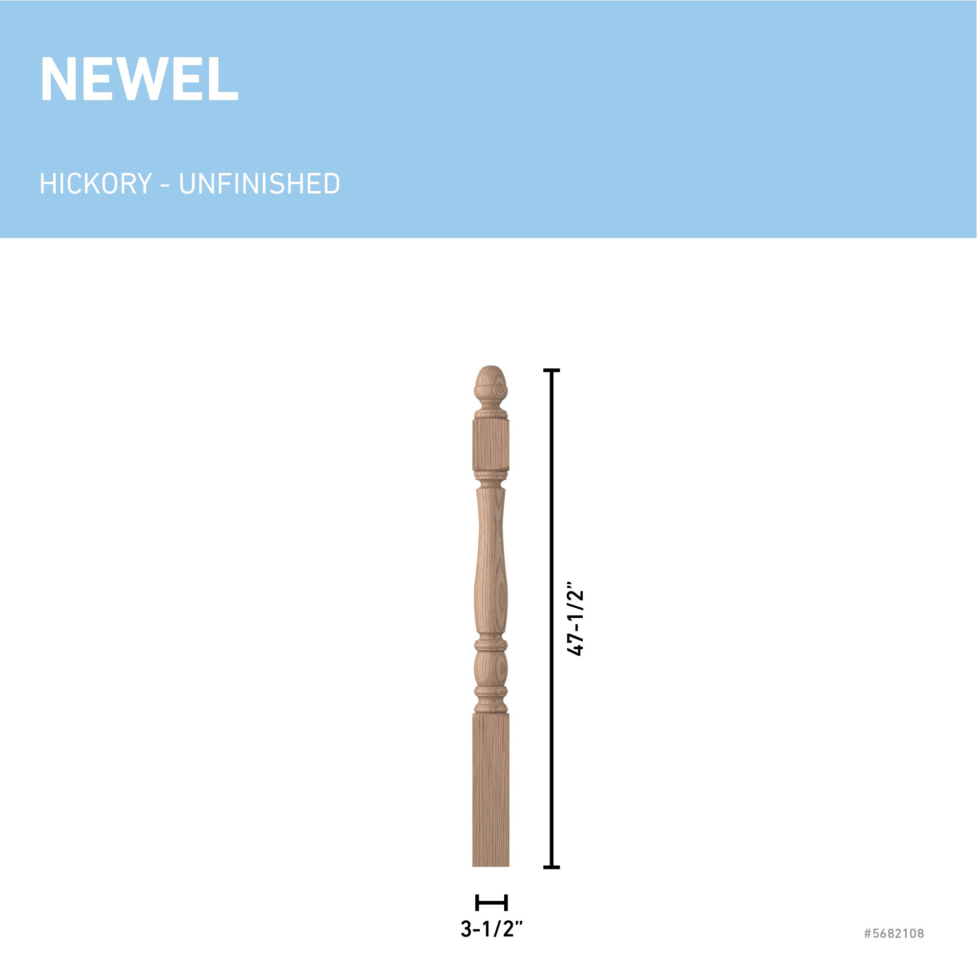 L.J. Smith Stair Systems LJP-3340-HK Interior-Stairpart-Newel-Posts - View #3
