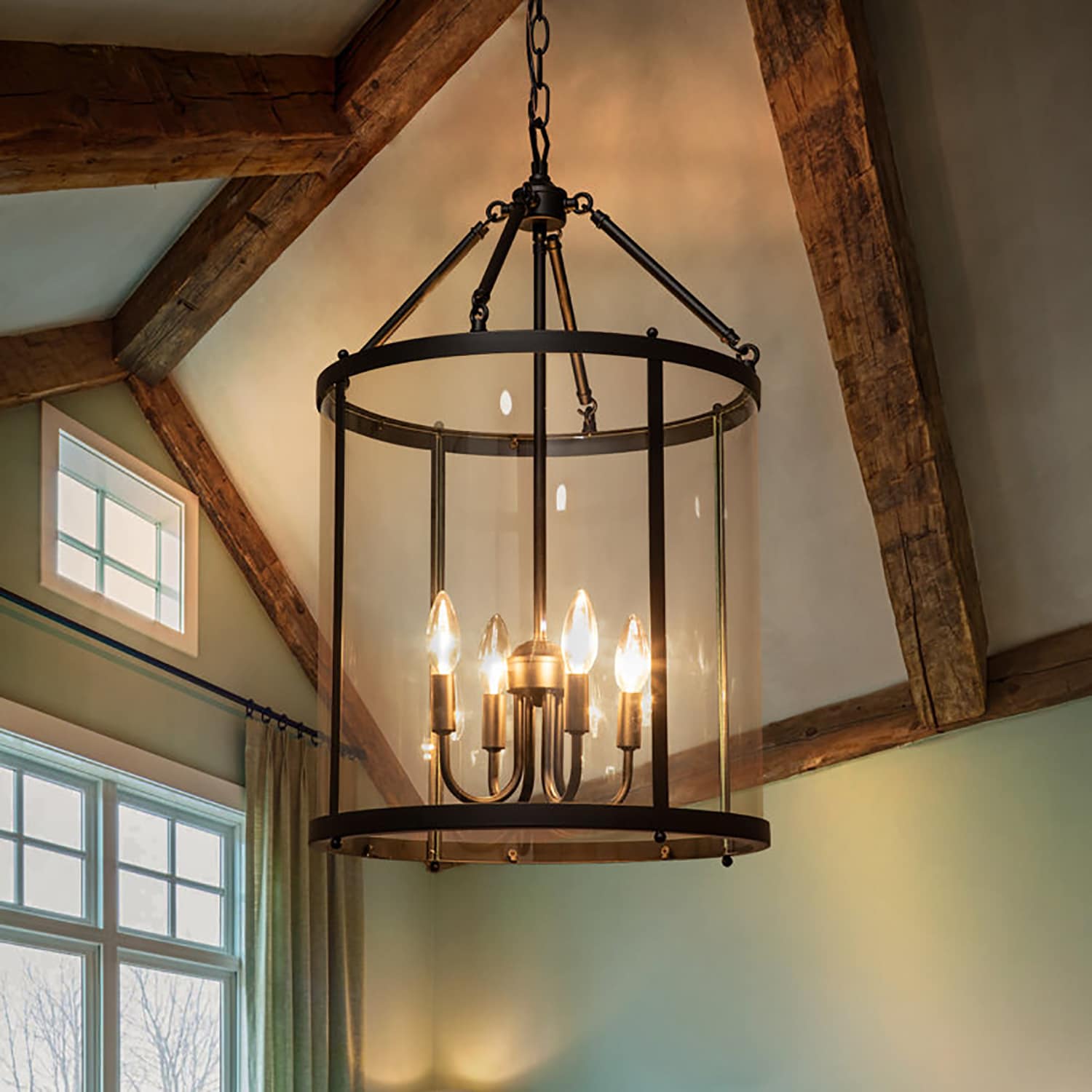 EDISLIVE Y81010000037438 Ellison 4 -Light Black Farmhouse For Use in Bedrooms, Dining Rooms, Foyers, Kitchens, Living Rooms Chandelier