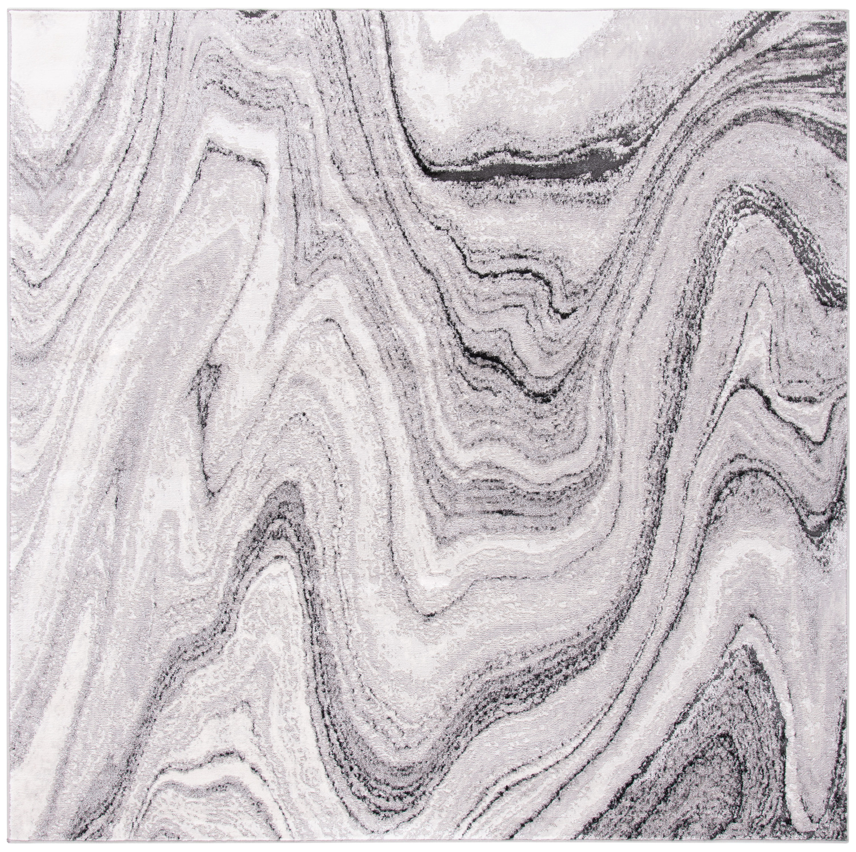 Safavieh ALA246F-7SQ Amelia Kristjana 7 x 7 (ft) Loomed Synthetic Light Gray/Ivory Square Indoor Geode Bohemian/Eclectic Area rug