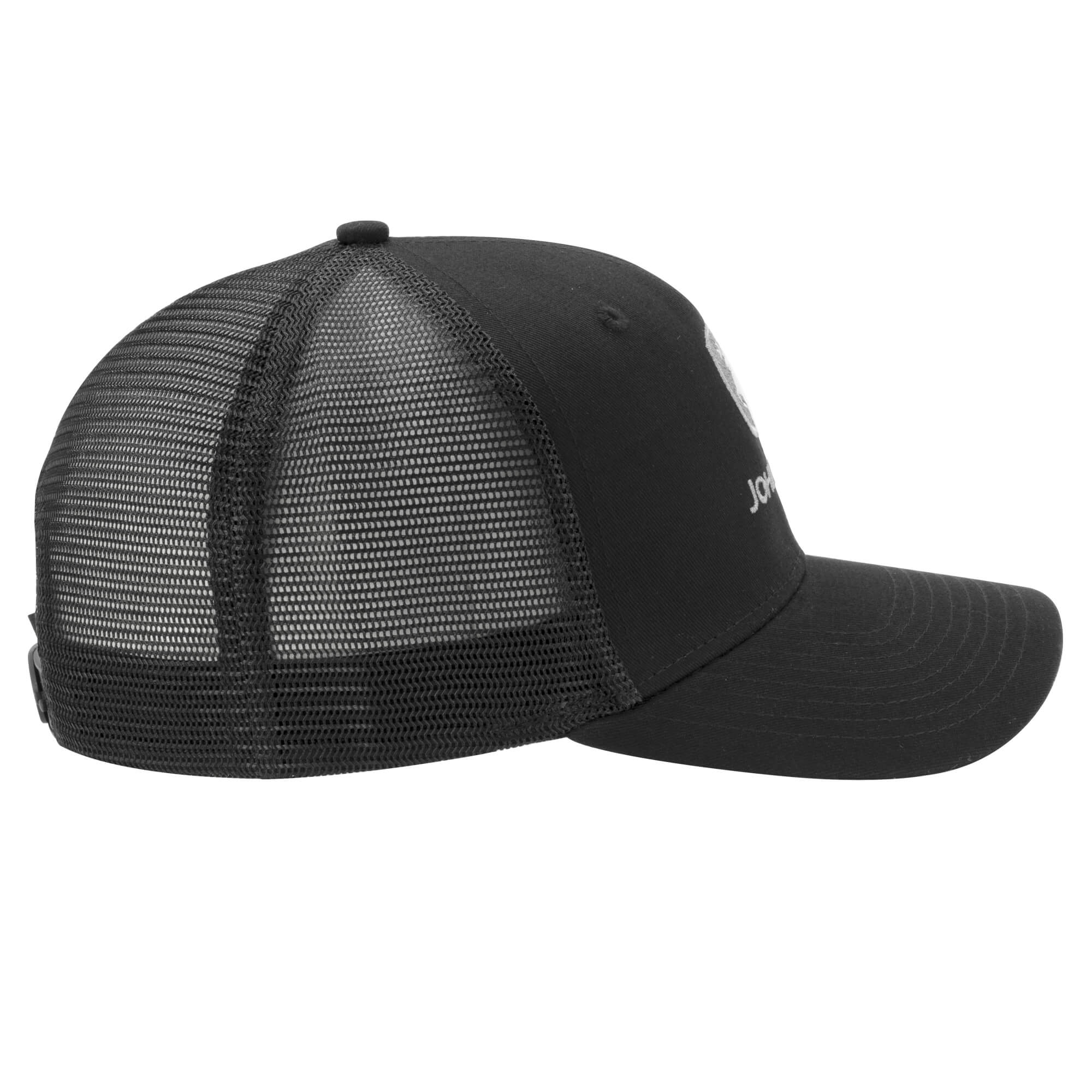 John Deere Twill Trucker Hat Mesh Baseball Cap-Black-Os