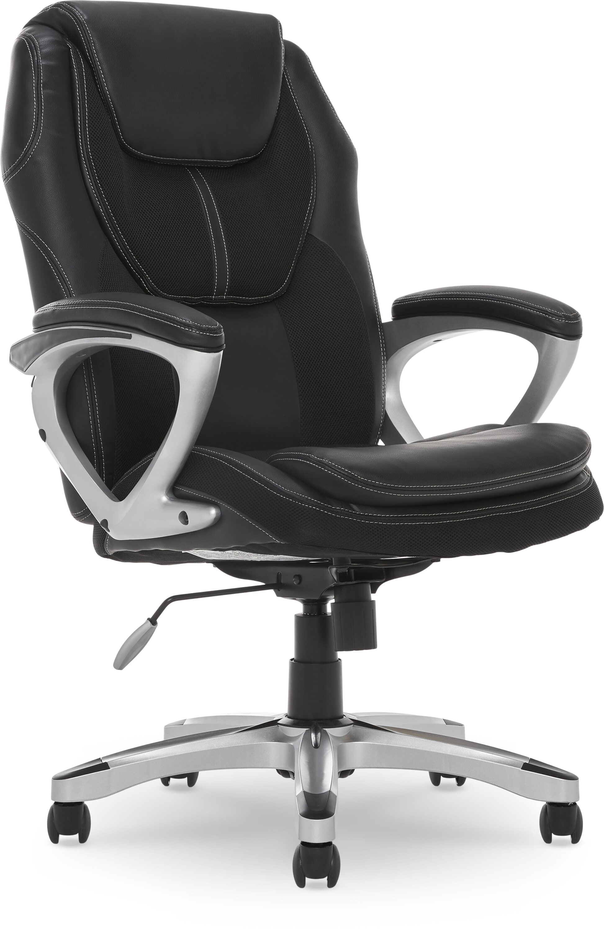 Serta CHR200003 Amplify Black Bonded Leather Contemporary Ergonomic Adjustable Height Swivel Faux Leather Executive Chair