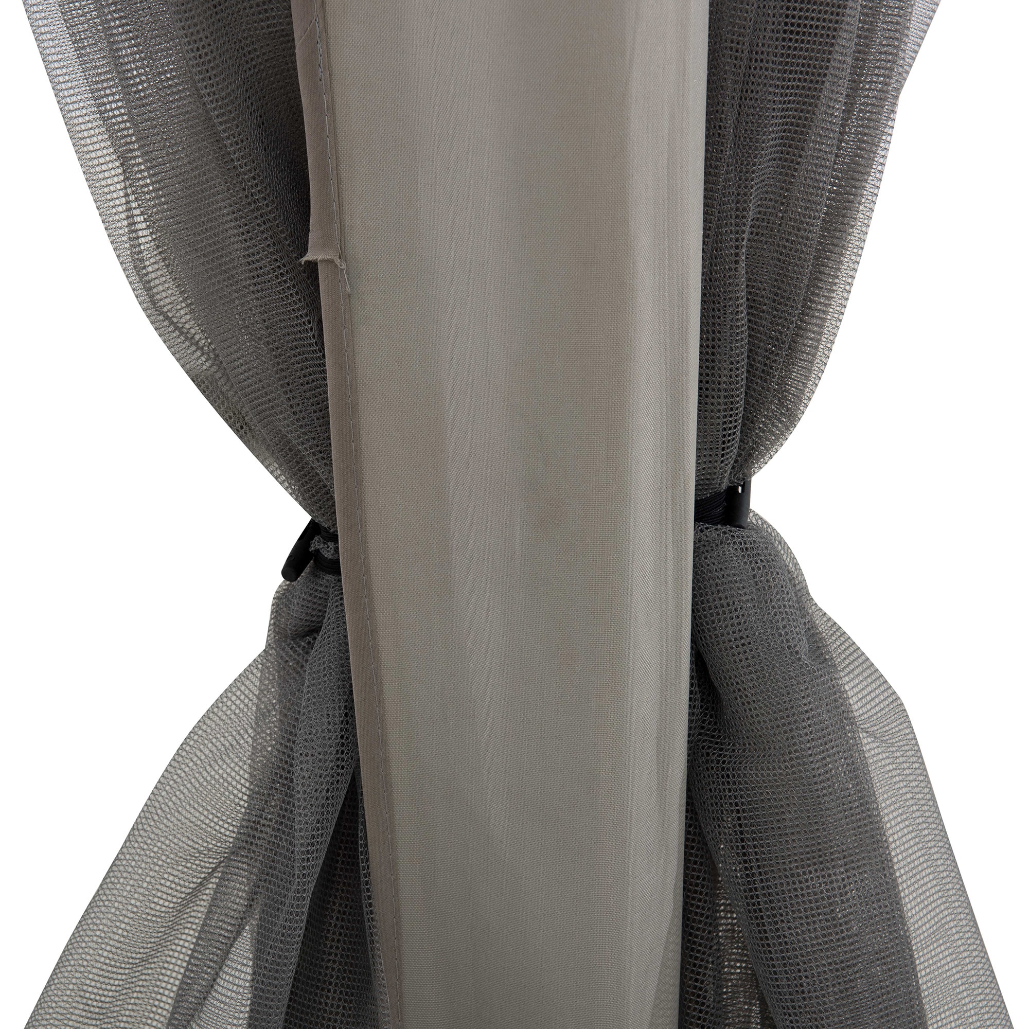 Sunjoy 10x10 Grey Steel Frame Gazebo with Mesh Netting