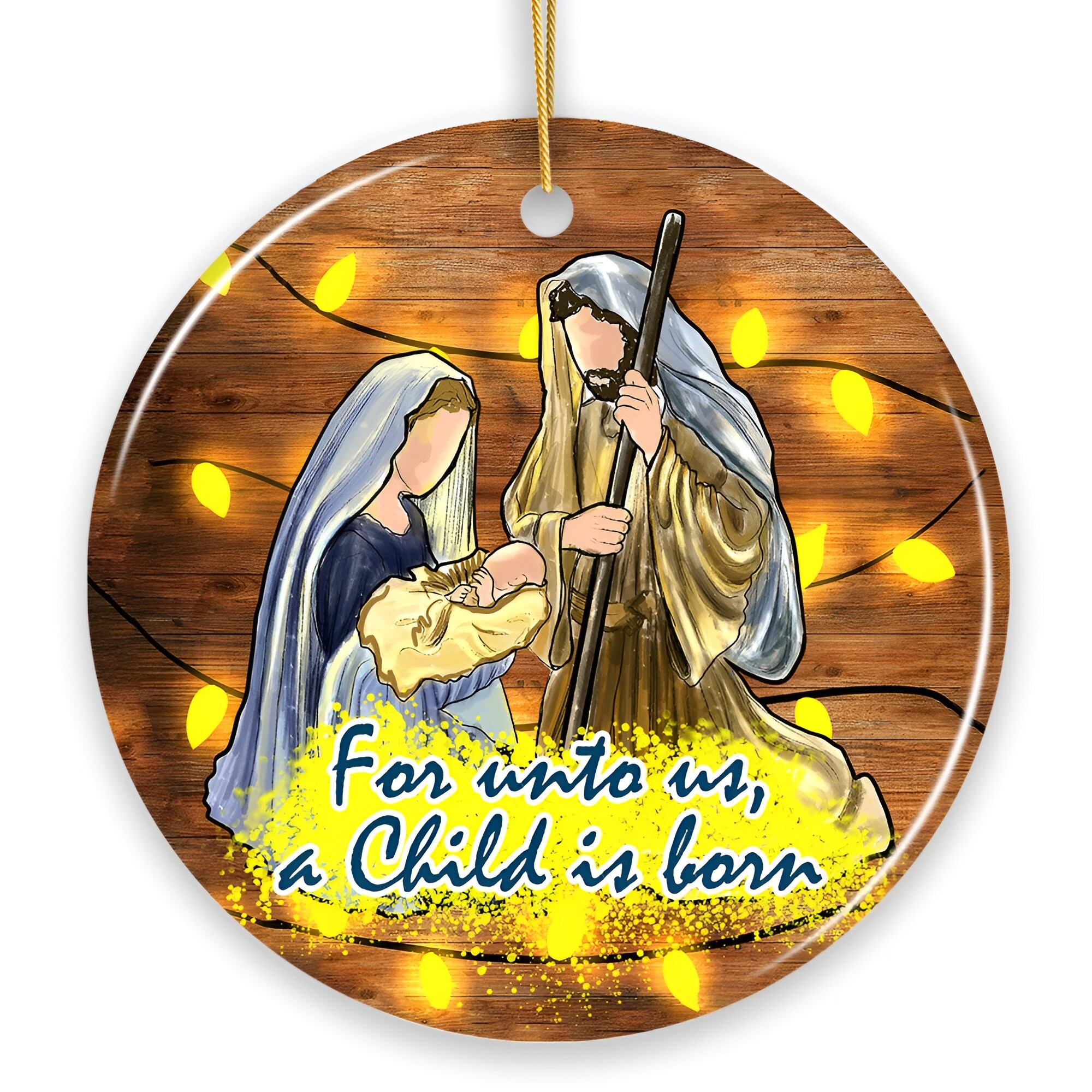 OrnamentallyYou 1313 Festive Nativity Ornament with Jesus and Mary Birth of Christ Iconography