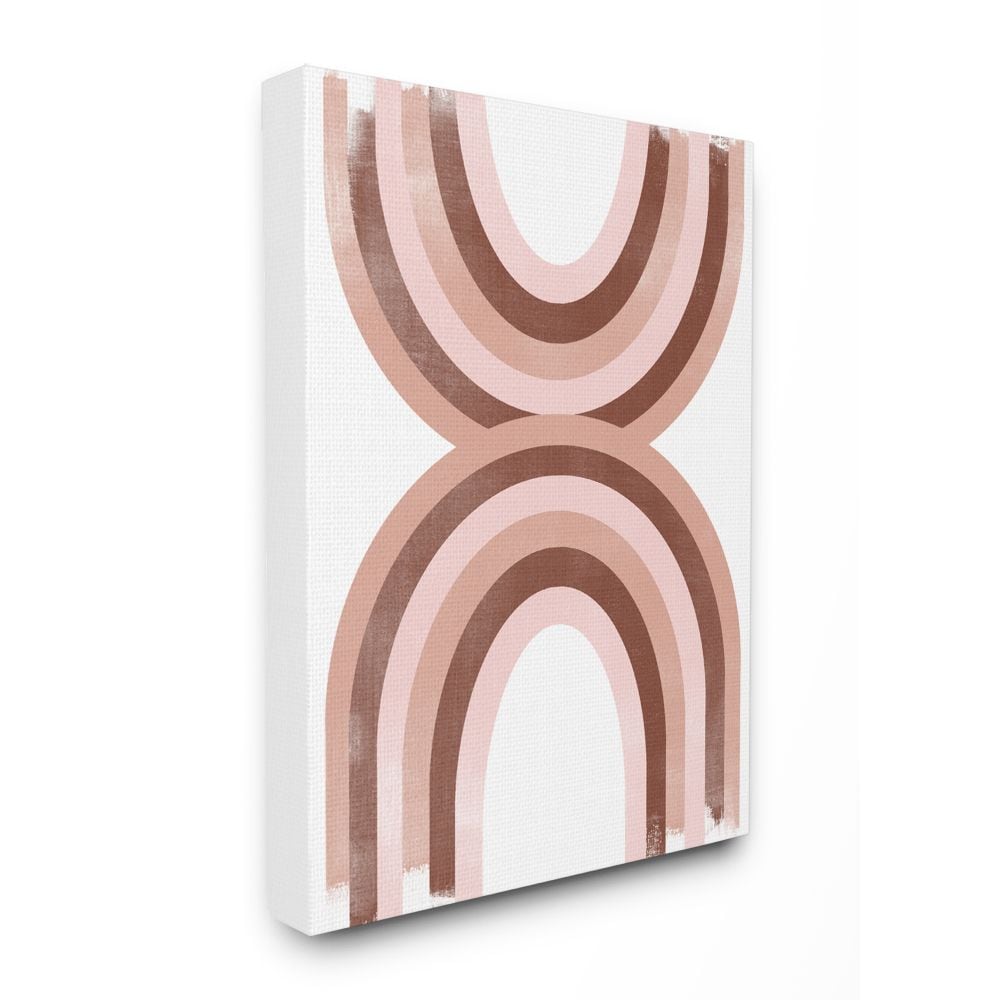 Stupell Industries AB-071-CN-30X40 Pink Brown Rainbow Retro Color Curves June Erica Vess 40-in H x 30-in W Abstract Print on Canvas