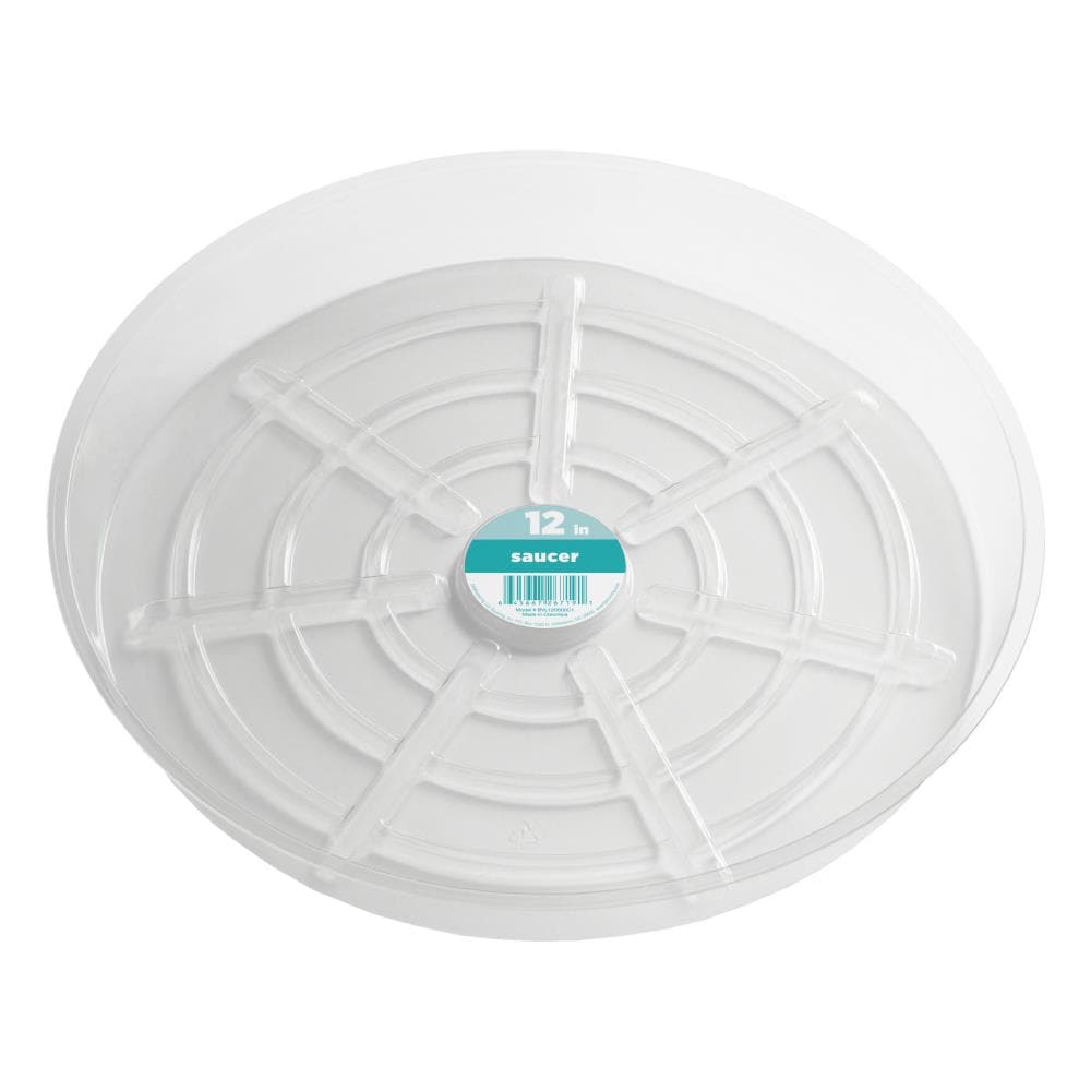 Crescent Garden BVL120S00C2 12.01-Inches Clear Plastic Plant Saucer
