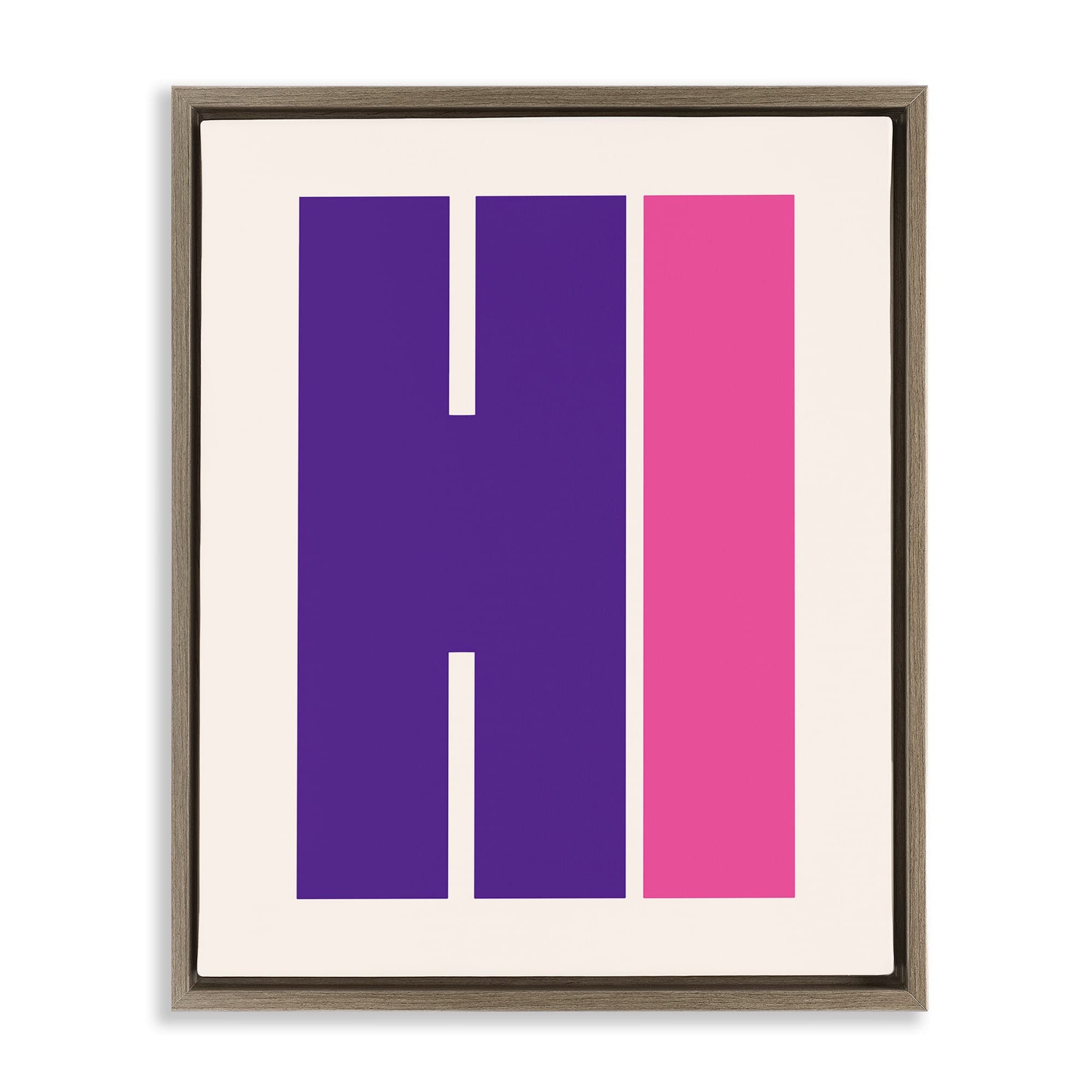 Stupell Industries BS-928-FFE-16X20 Hi Contemporary Typography Brown Framed Floater Canvas Wall Art By House of Lulu 17 x 21