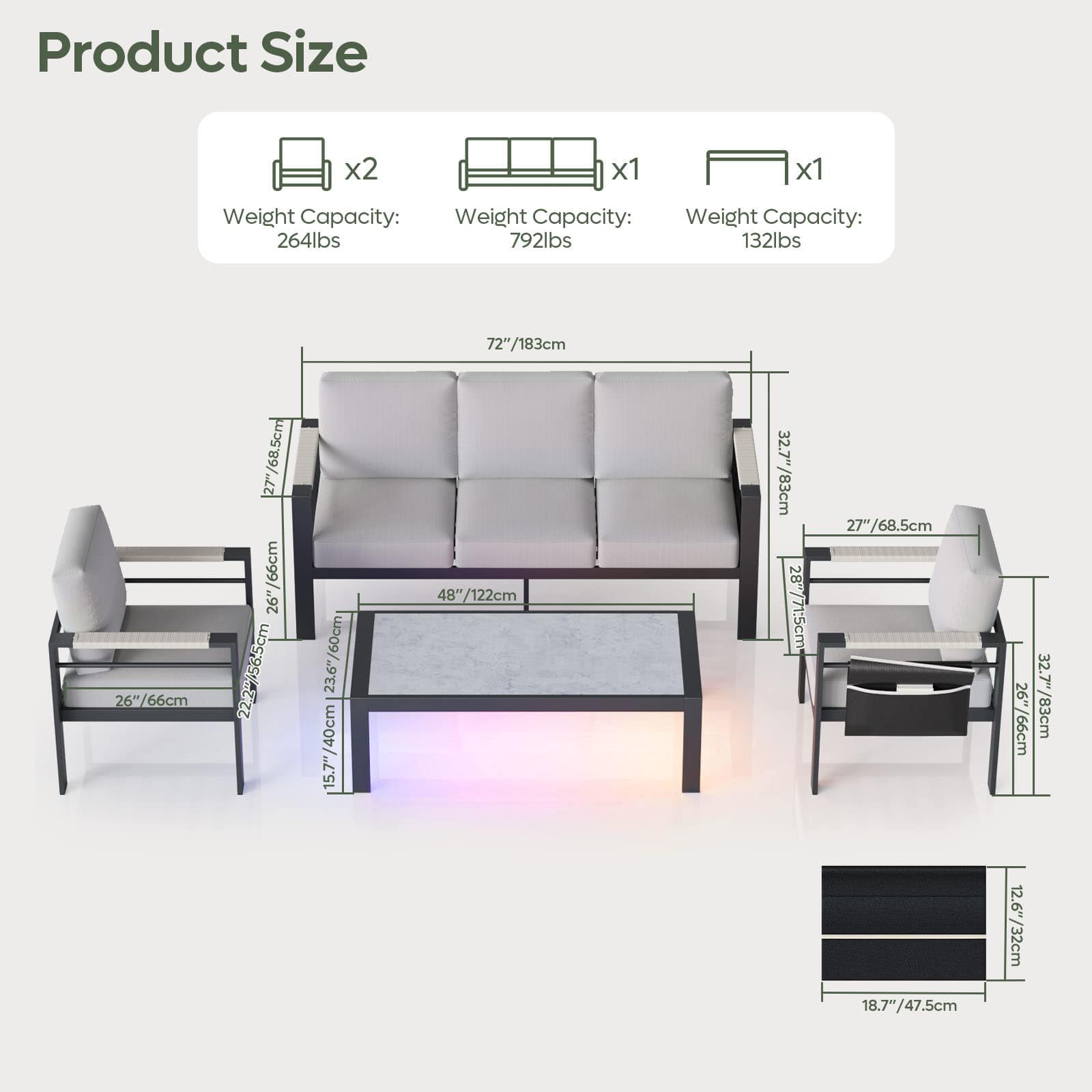 Bestier LOW-O300212B-ALMB Patio-Tables - View #7