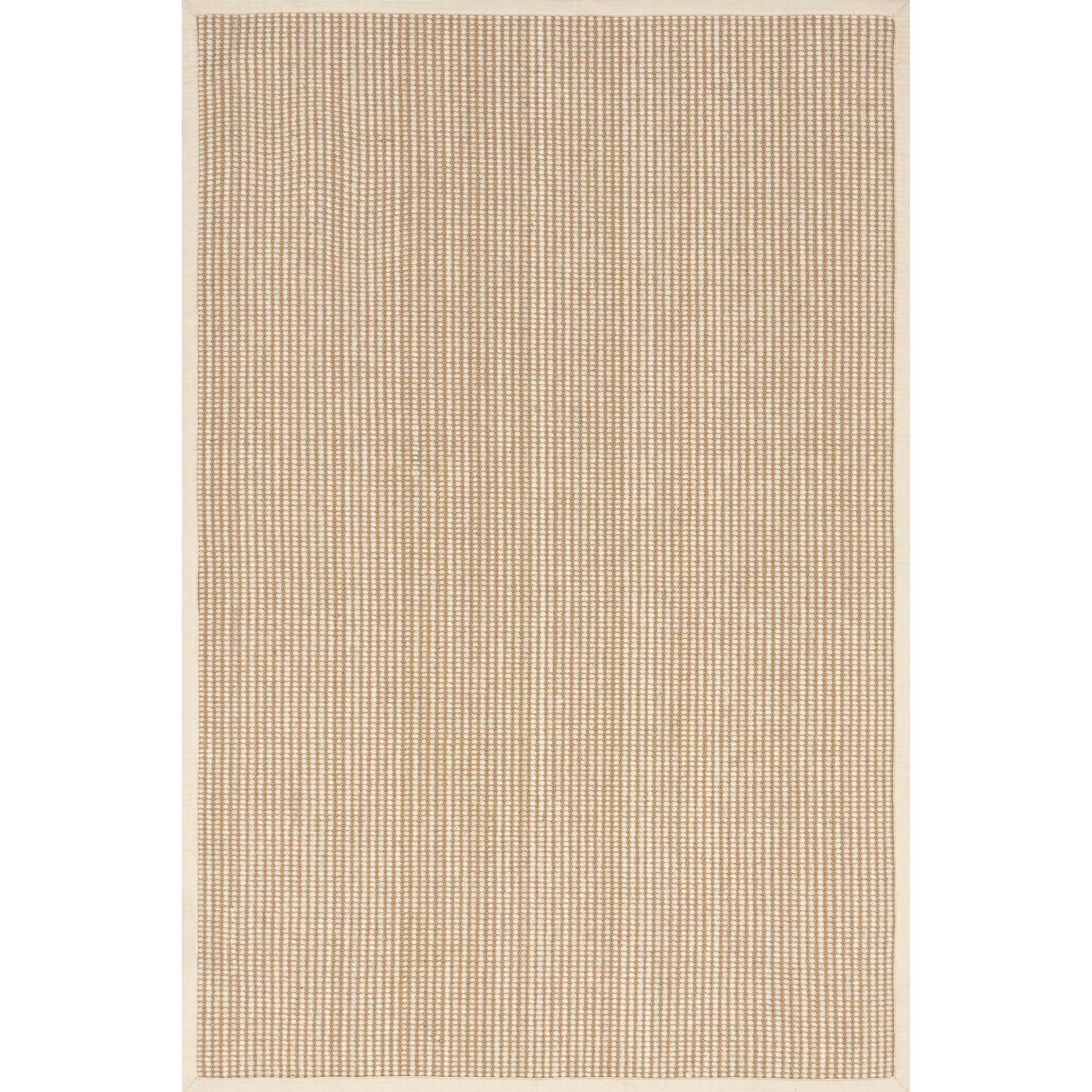 Ivory and Beige Reversible Wool Cotton 4' x 6' Area Rug