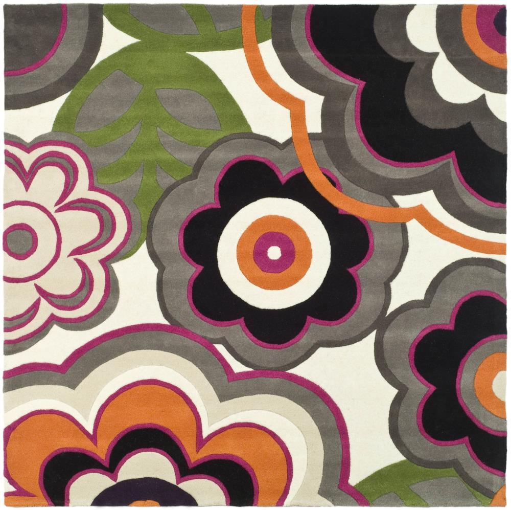 Safavieh SOH752A-6SQ Soho Vond 6 x 6 (ft) Tufted Wool Multi Square Indoor Floral/Botanical Area rug