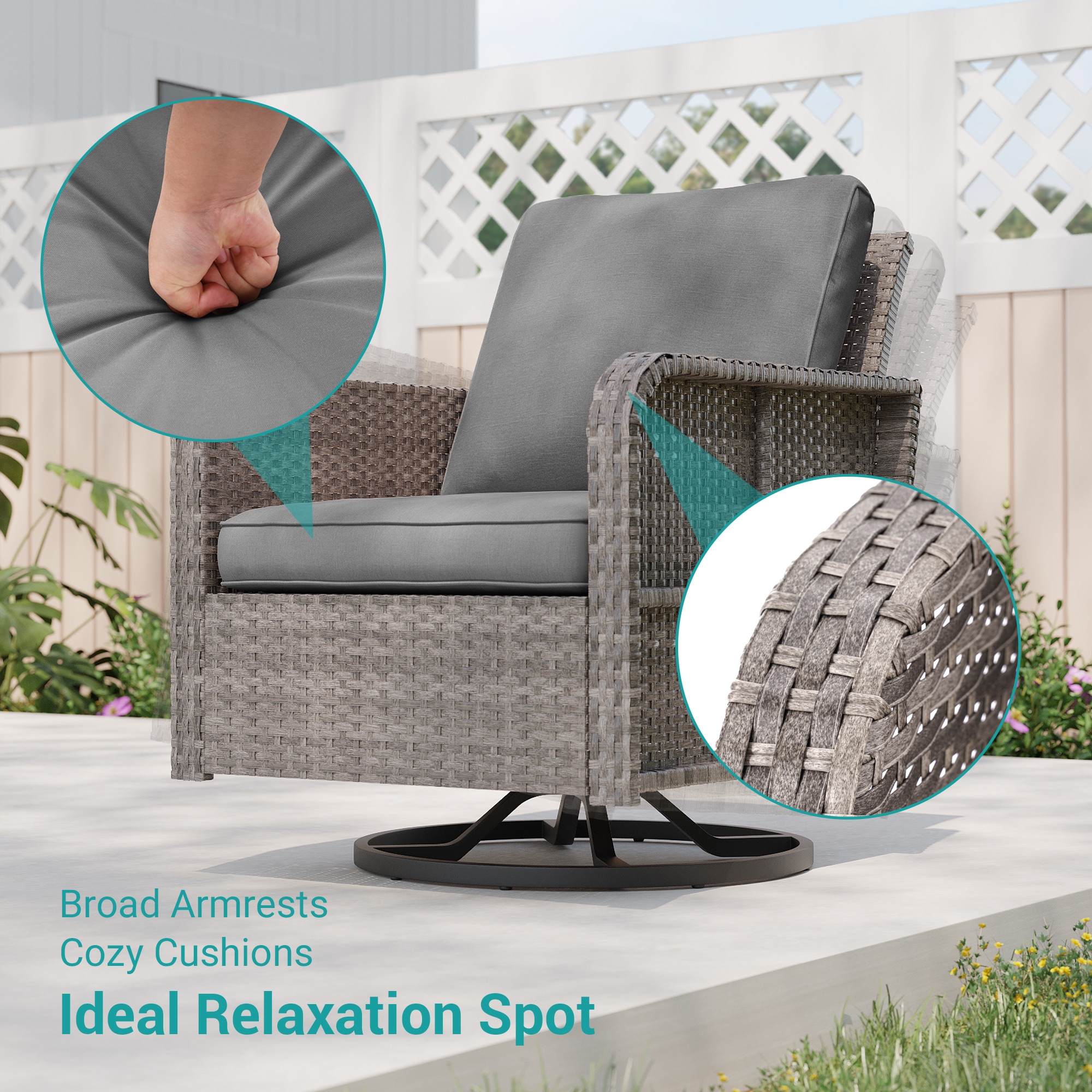 ACEGOSES LW-PS-2R145HGY-T2 Patio-Conversation-Sets - View #4
