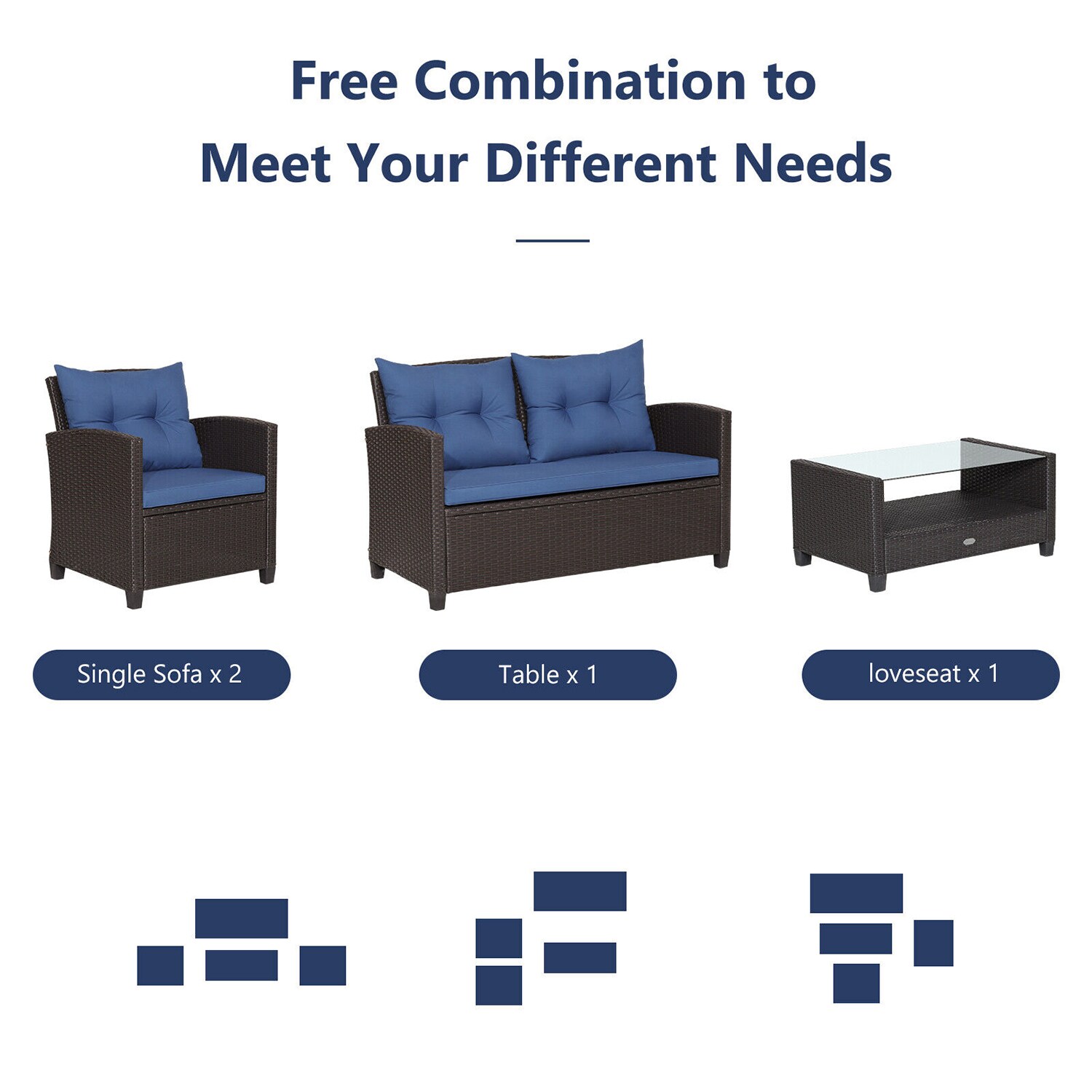 WELLFOR OUJ66742NY+ Patio-Conversation-Sets - View #5