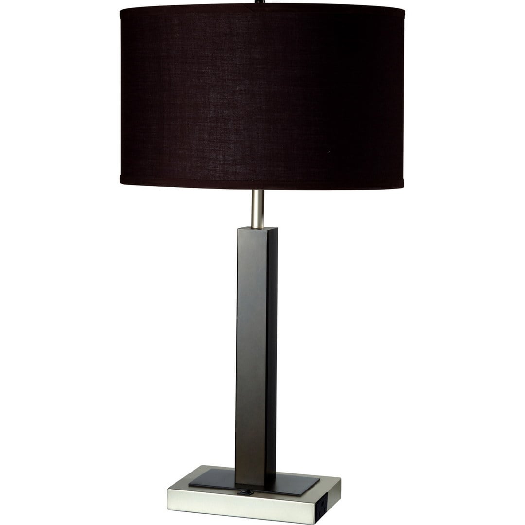 JUSHUA - Lighting 30 Inch Height Metal And Polyresin Table Lamp Dark Espresso Finish Fabric Shade