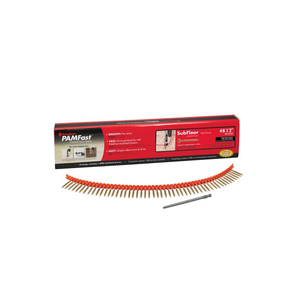 FastenMaster ACHR148017  2003028 PAMFast No.8 x 2 in. Star Collated Subfloor Screws- Pack of 1000