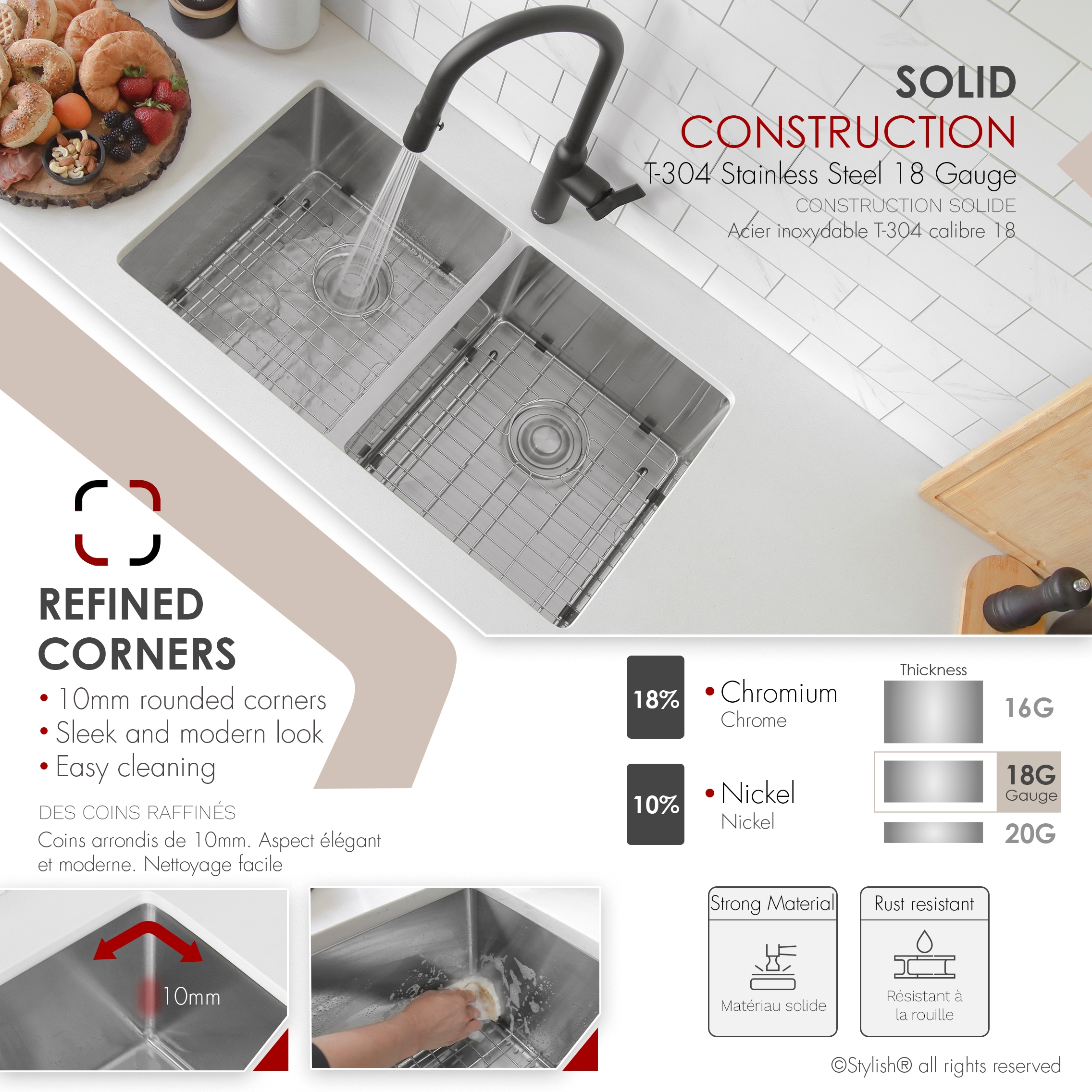 Stylish S-301G Kitchen-Sinks - View #4