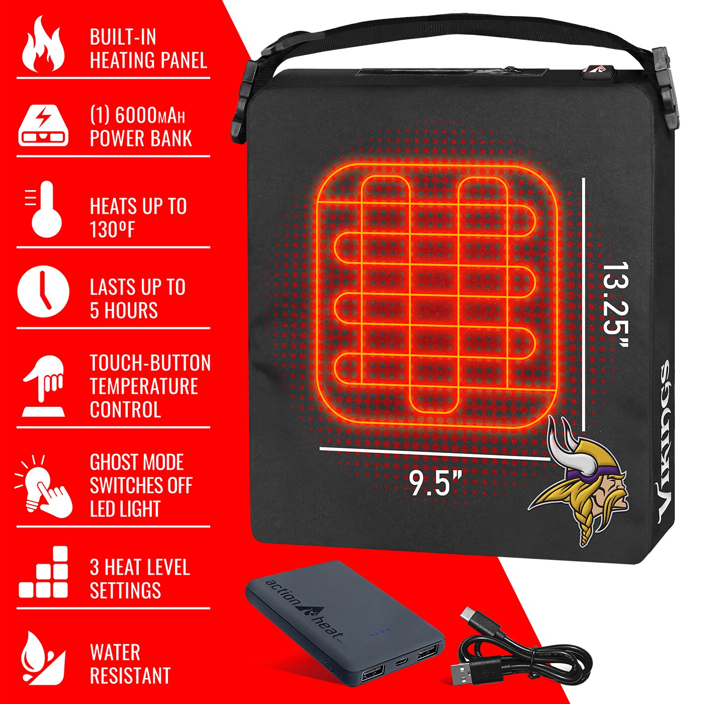 ActionHeat AHMIN5SC-B Bleacher-Cushions - View #4