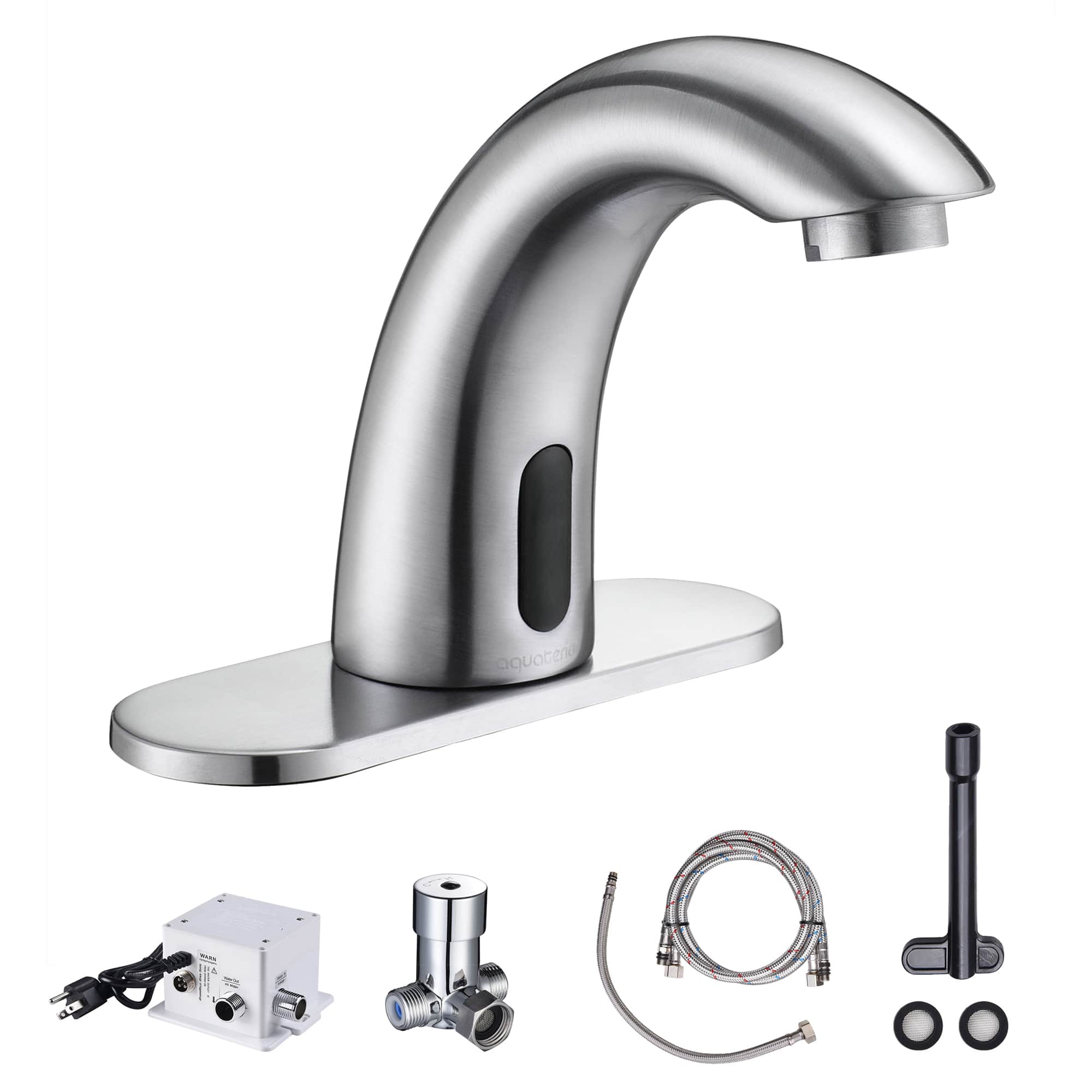 Yescom 81FH1005-5-4-BN-LO Touchless Faucet Automatic Sensor Cold Hot Water Hands Free Bathroom