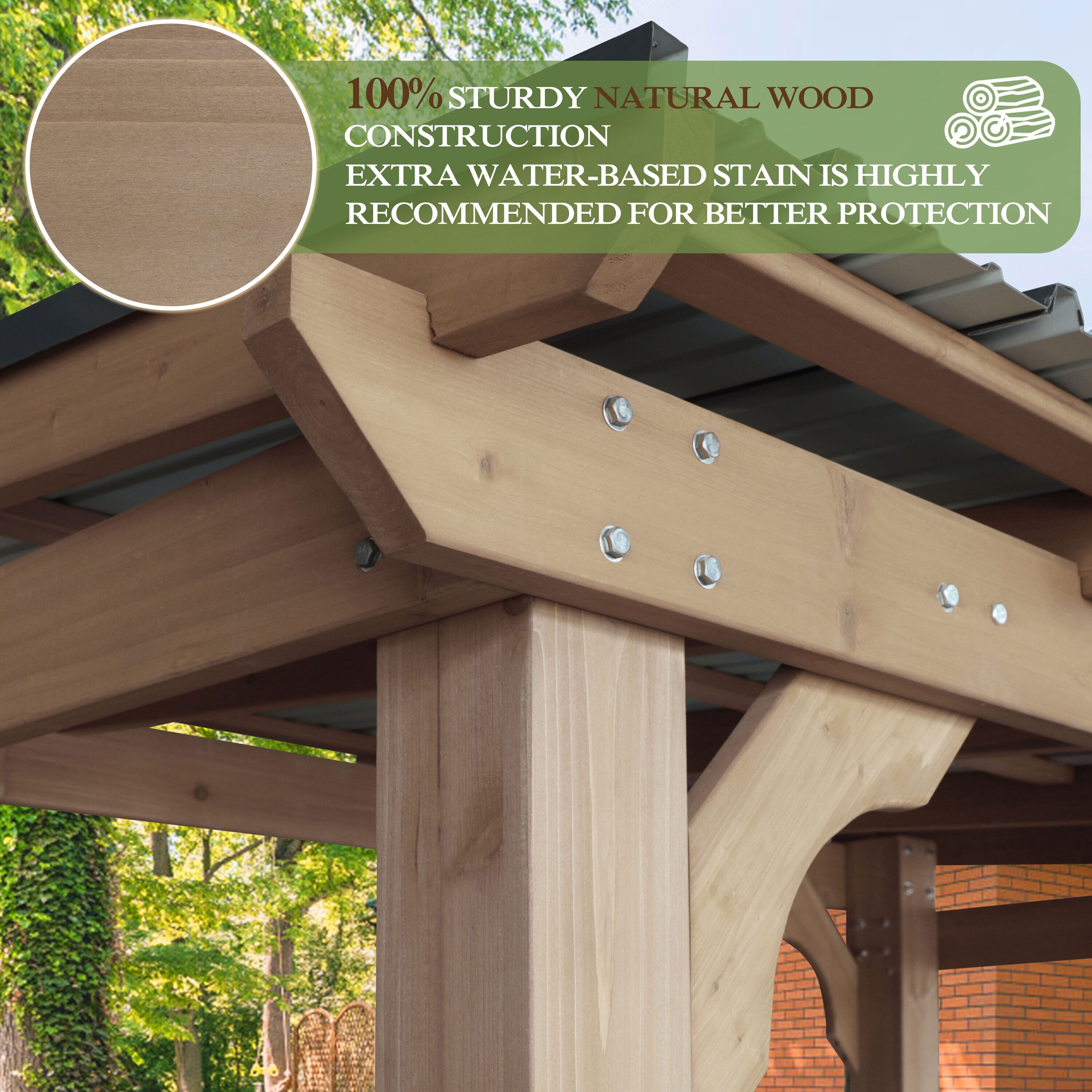 VEIKOUS PG0201-G-G1 Wood-Resin-Gazebos - View #8