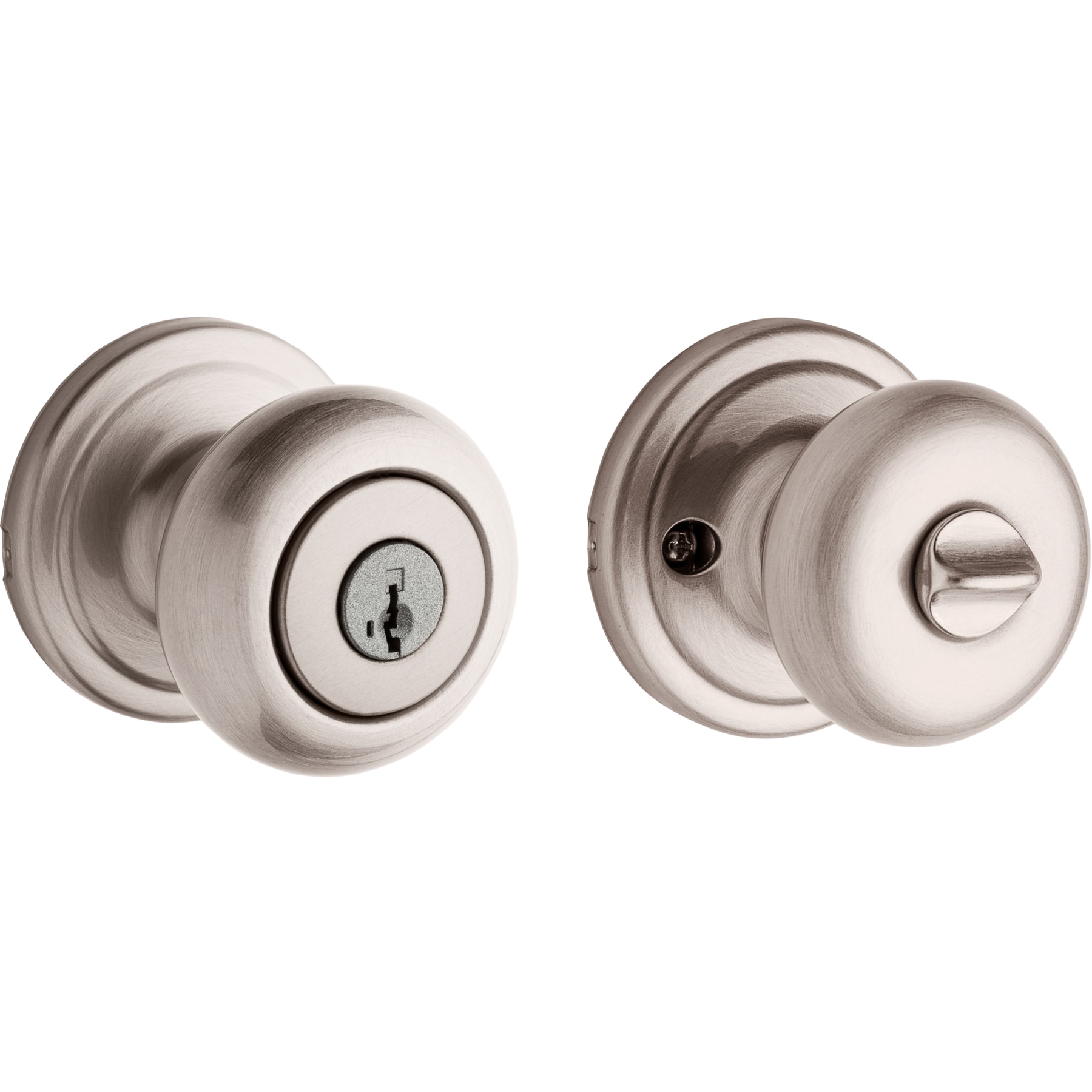 Kwikset Signature Series 740H 15 SMT Hancock Satin Nickel SmartKey Exterior Keyed entry door knob Single pack with Antimicrobial Technology