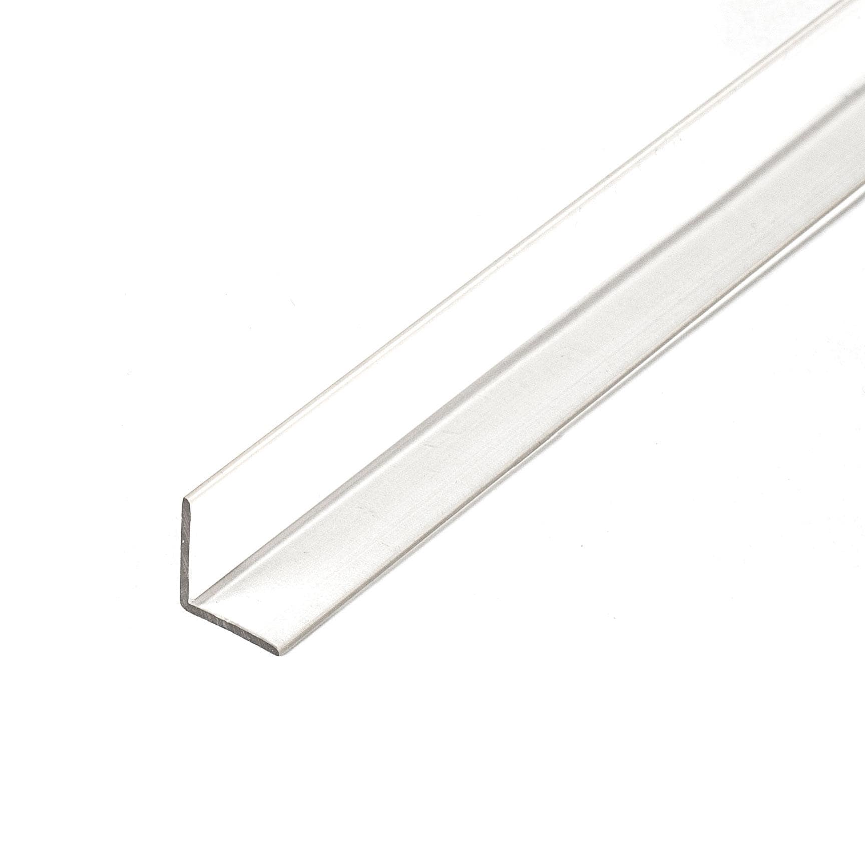 Outwater 3P1.27.02181 1/2-in X 7/16-in X 3/64 (.047-in) Thick Clear Butyrate Clear Plastic Even Leg Angle Moulding 36-in Lengths (Pack of 4)