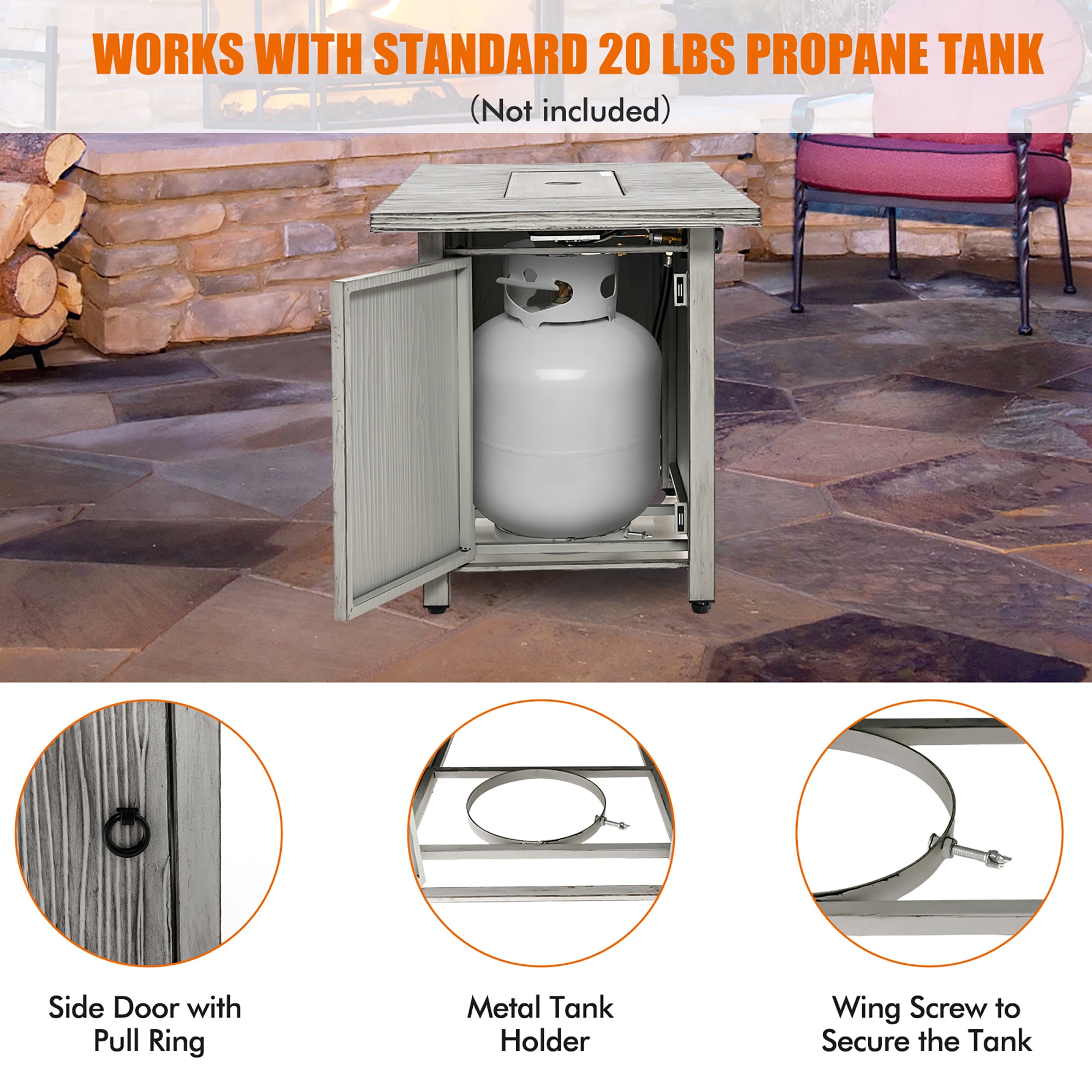 Costway NP10795GR Outdoor-Gas-Firepits - View #8