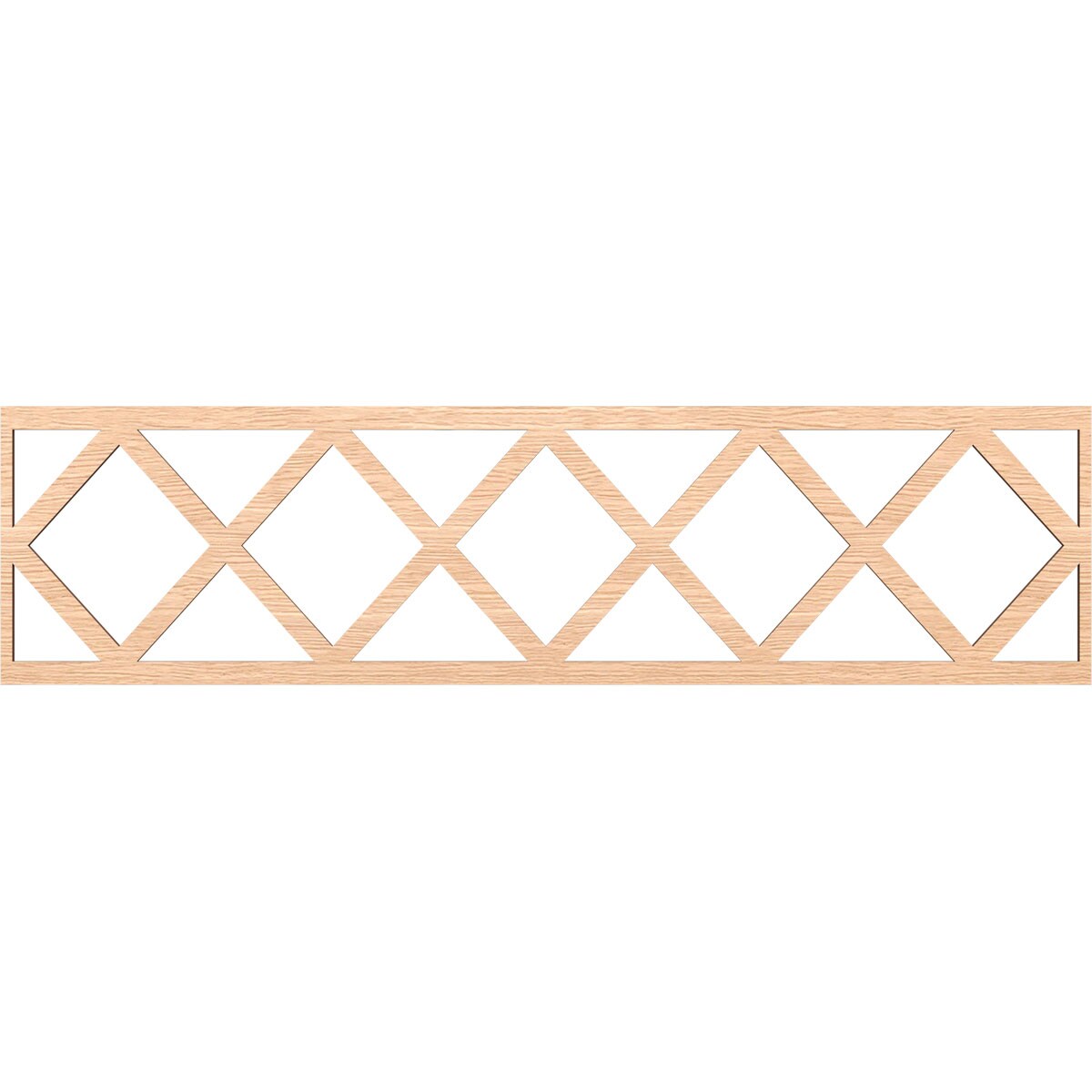 Ekena Millwork MLDA12X47WOLRO Wolford Fretwork Flat Trim 12-in x 3.92-ft Red Oak Brown Unfinished 2157218 Pierced Wall Panel Moulding