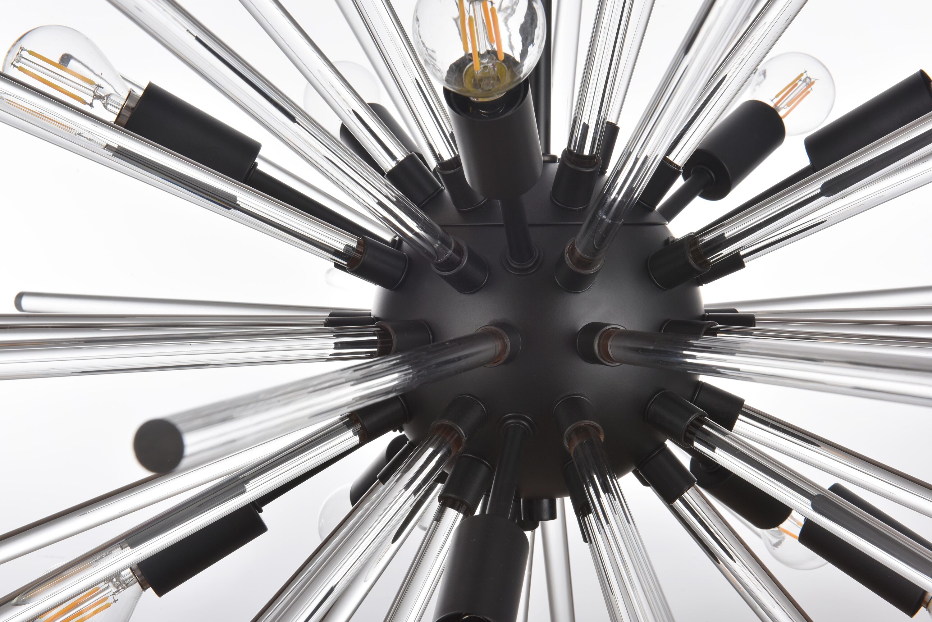 Sienna 42-Inch Black Crystal Rod Pendant Light