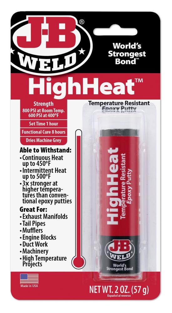 J-B WELDX High Heat Gray Epoxy Putty Stick - Temperature Resistant up to  500F - 2 oz. - Interior/Exterior Use in the Epoxy Adhesives department at