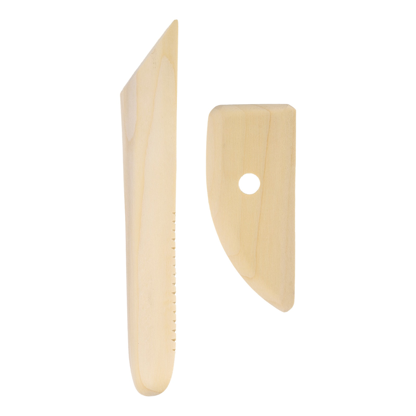 Harfington 2pcs Pottery Ribs 18cm 12cm Wooden Clay Ceramic Sculpting Tools Set for Finishing Shaping and Smoothing Removing Finger Marks #S26042301UX6123