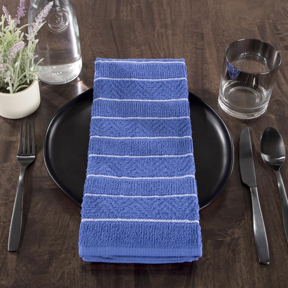 Hastings Home 16-Piece Striped Chevron Weave Kitchen Towel Set