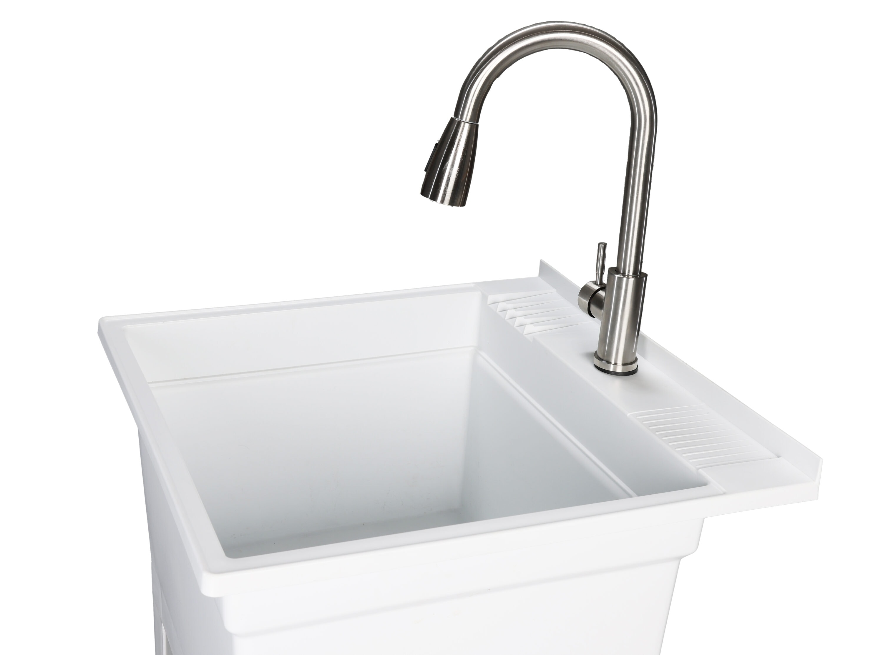 Mustee 40-in x 24-in 1-Basin White Freestanding Utility Tub with Drain  Lowes.com
