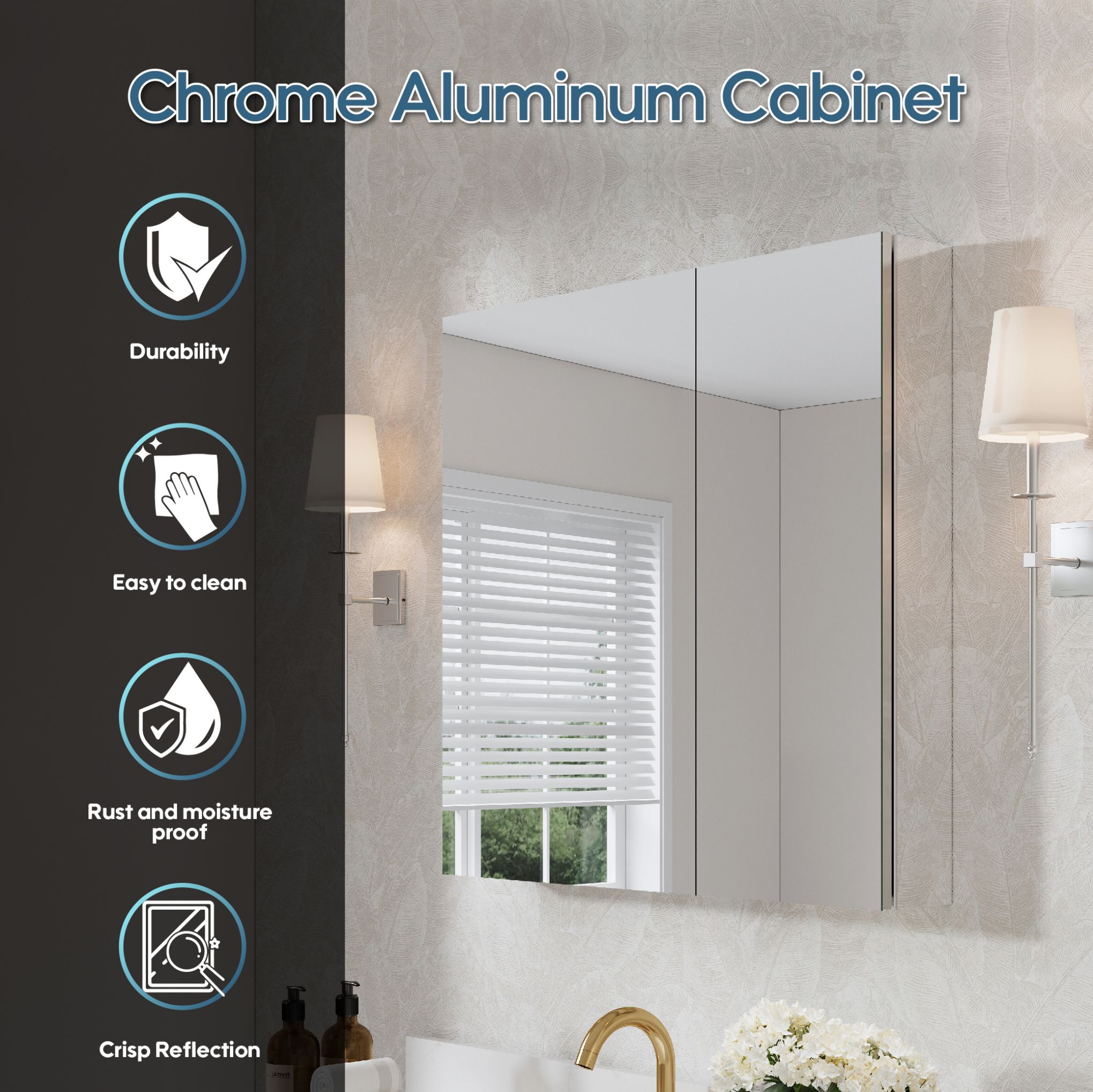 WELLFOR ROSA2012LR Bathroom-Medicine-Cabinets - View #2
