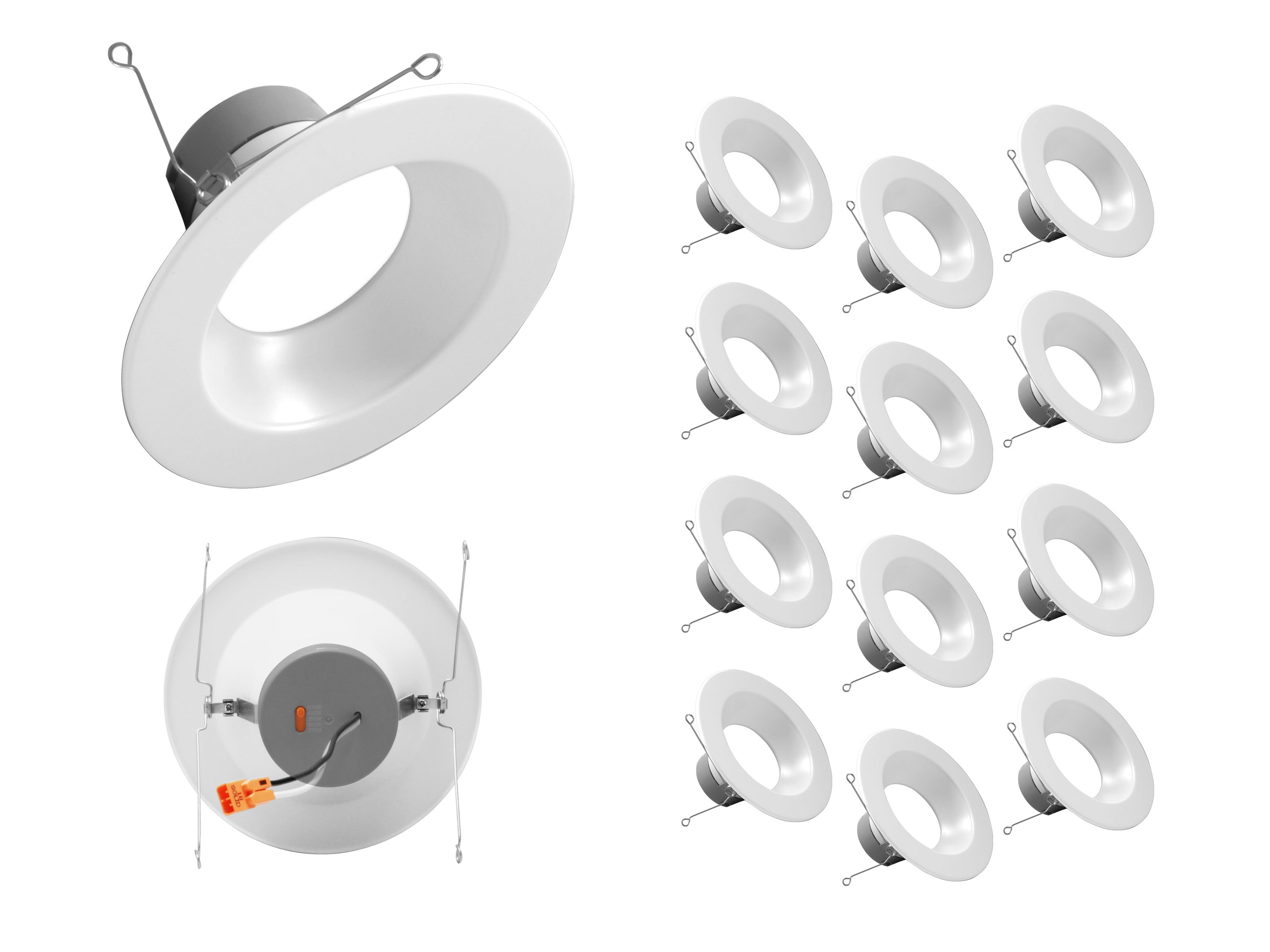 Nicor Lighting DLR56612120SWH-12PK DLR56(v6) White 5-in or 6-in 1224 -Lumens Switchable Round Dimmable LED Wet rated Recessed Downlight 12 -Pack