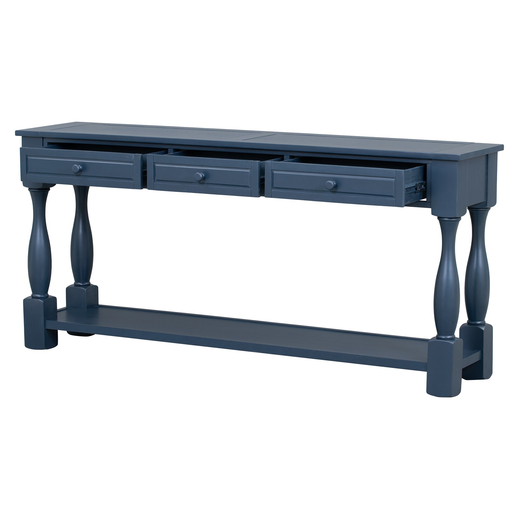 AHIOU HOME Contemporary Blue Console Table with 3 Drawers ExtraLong