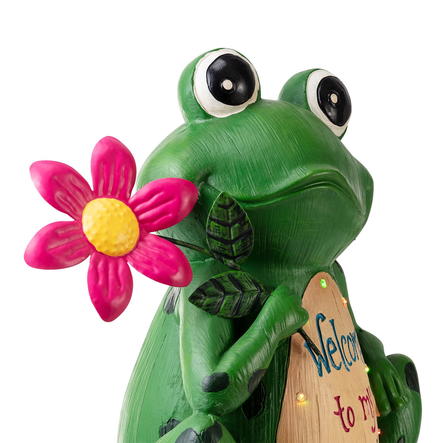 Backyard Glory 13.125-in H x 9.5-in W Green Frog Garden Statue in