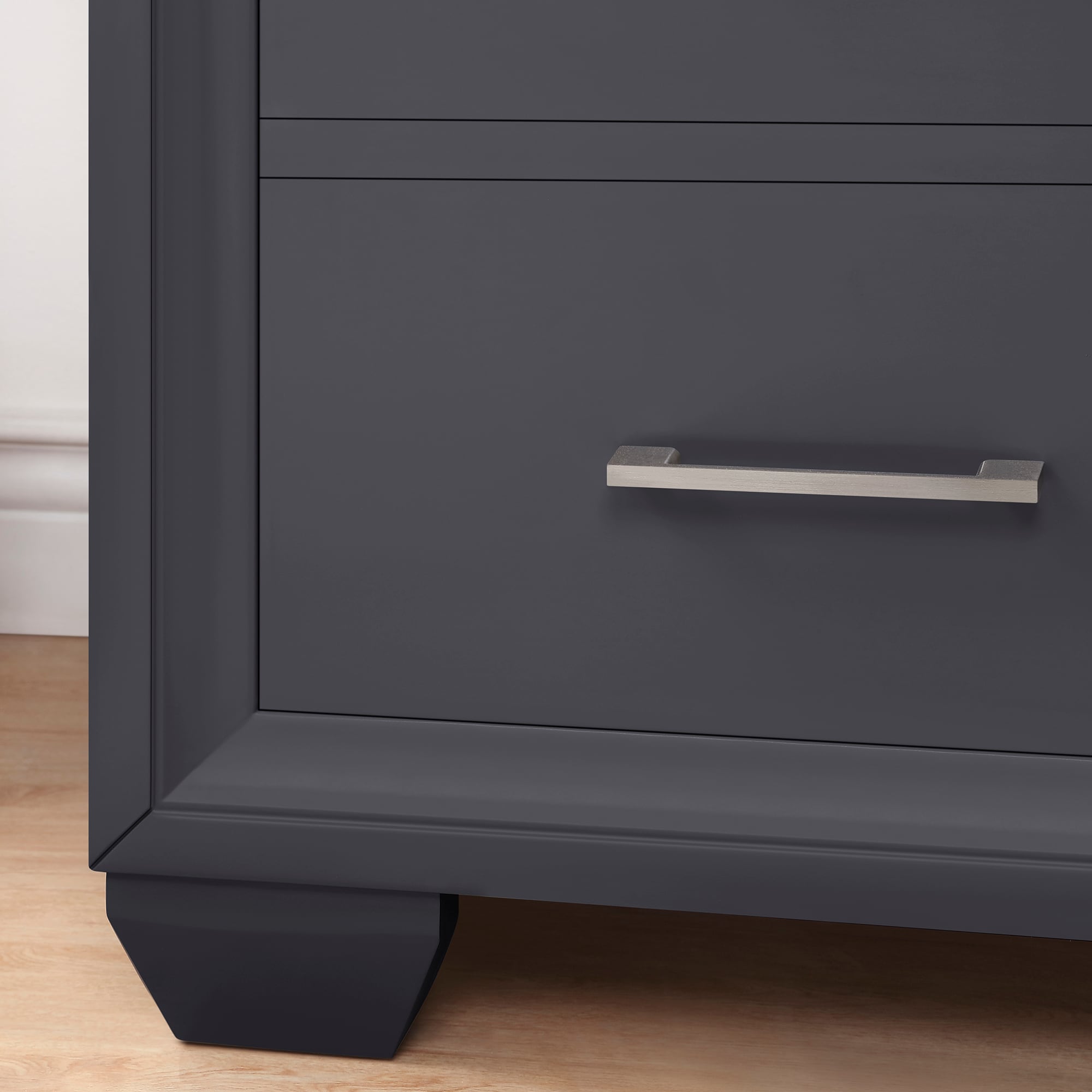 Dark Charcoal 24'' Single Freestanding Bathroom Vanity with Marble Top