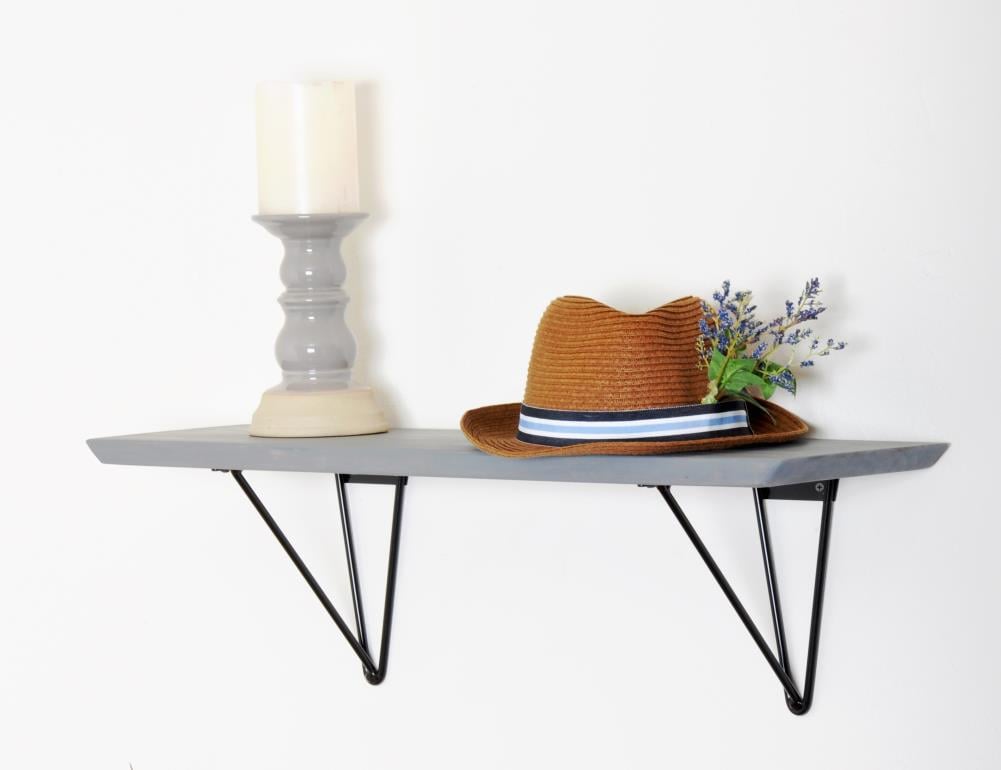BrandtWorks 314SM-30BK 30-in L x 7.25-in D x 0.5-in H Gray Wood Bracket Shelf